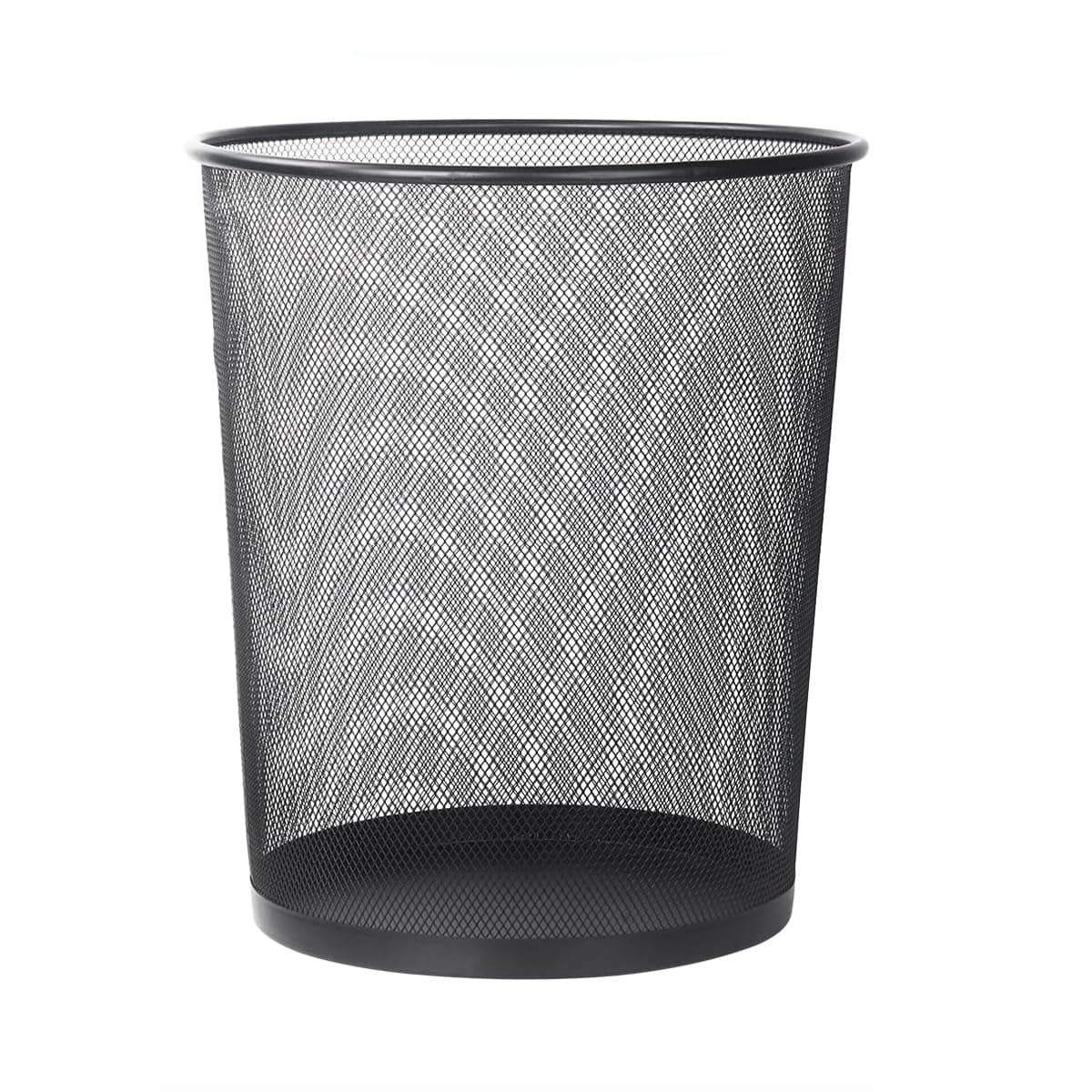 MOMENT Metal Mesh Trash Can - Round Waste Paper Basket Dustbin, Rust-Resistant Open Top, Steel Ventilated Odor-Free Wastebasket Rubbish Garbage Bin Freestanding, 26x26x28cm(Black)