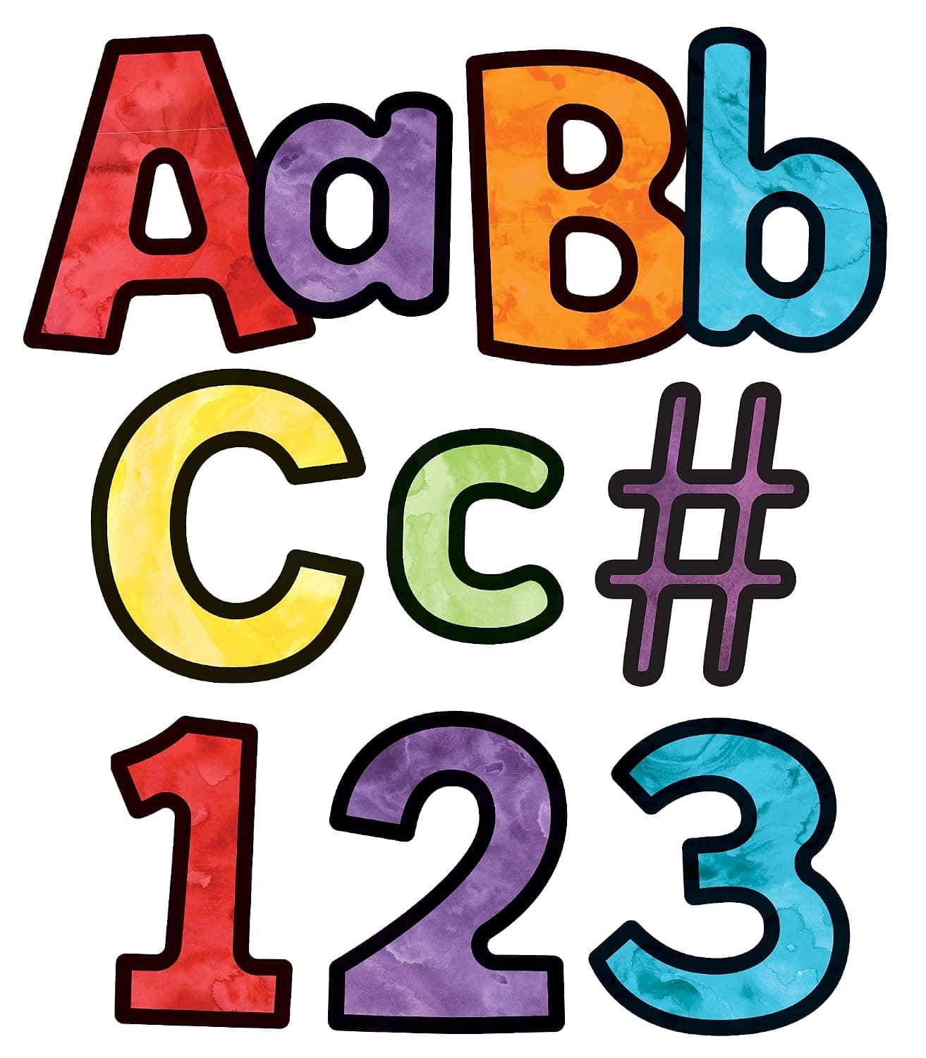Celebrate Learning Watercolor Combo Pack Bulletin Board Letters