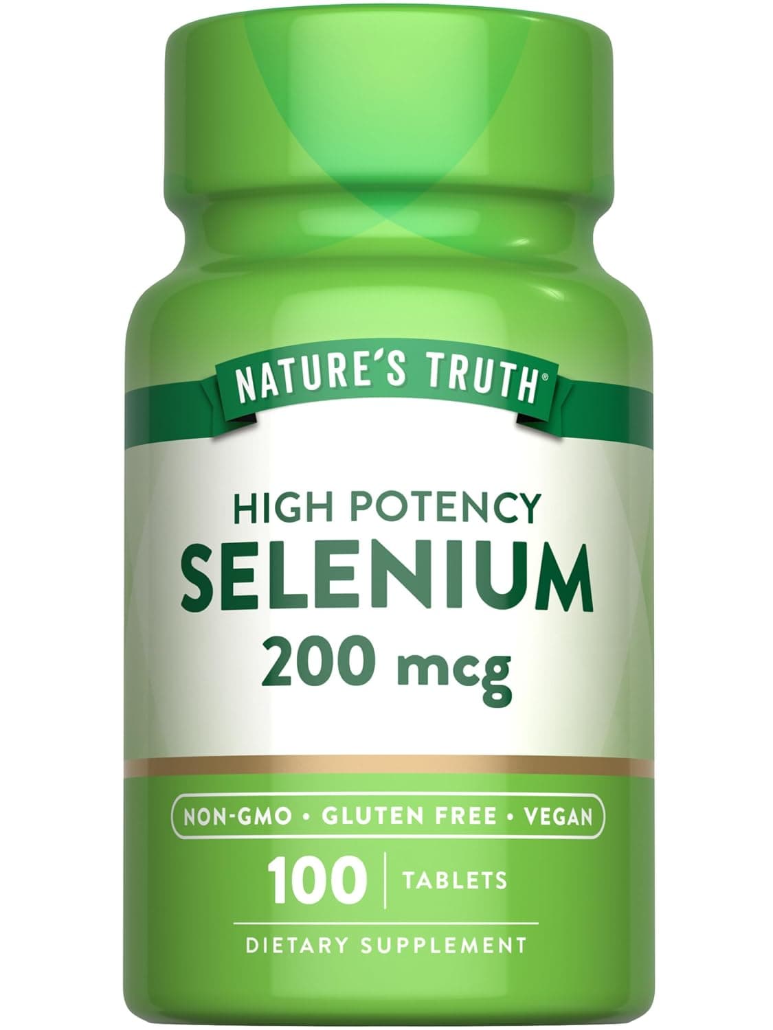 Nature's Truth Selenium Supplement | 200 mcg | Essential Mineral High Potency Tablets | Vegan, Non-GMO & Gluten Free