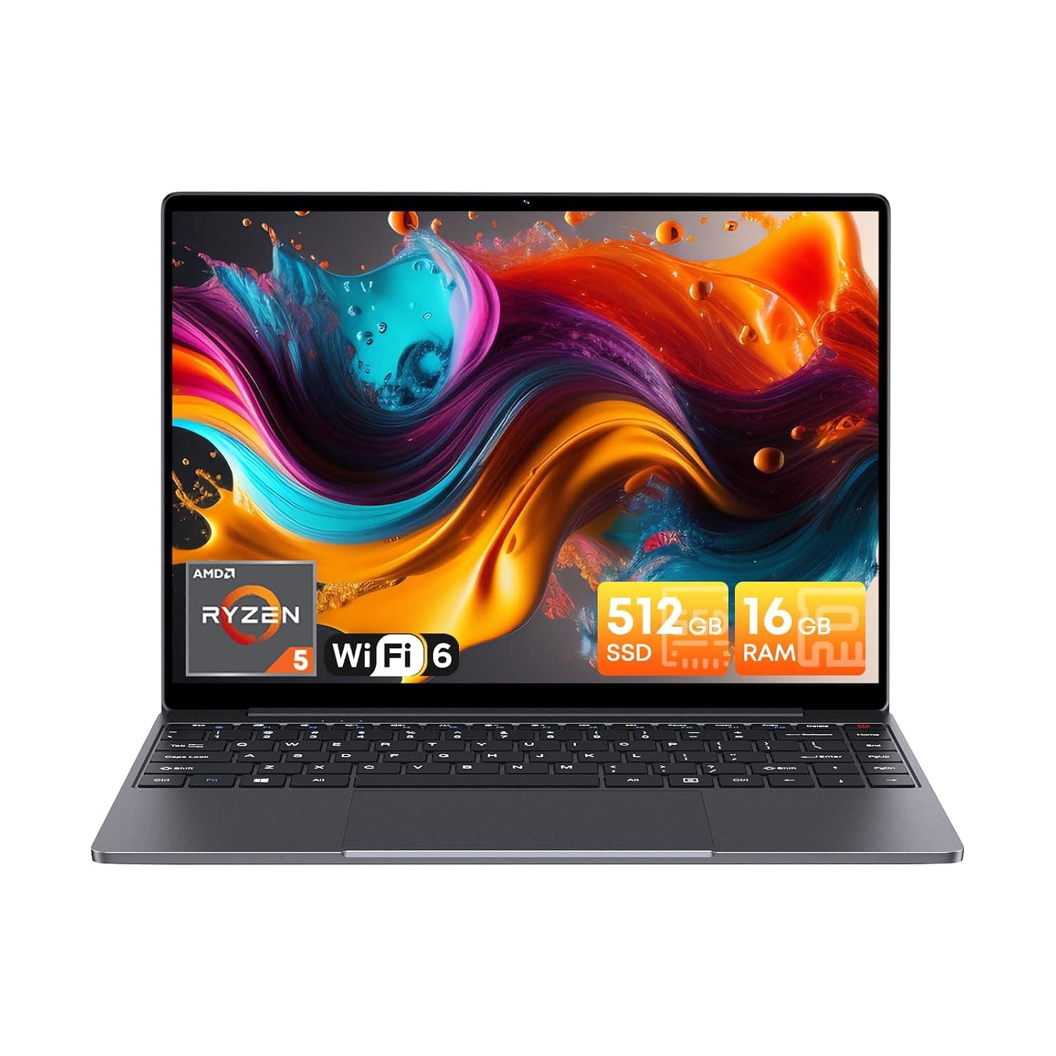 CHUWI Gaming Laptop, 16GB RAM 512GB SSD, AMD Ryzen 5 (Beat i7-1355U) | 14 Inch IPS 2160*1440 Display, Backlit Keyboard, WiFi6, BT 5.2, 4K@60Hz Output, Game PC for Office/Home