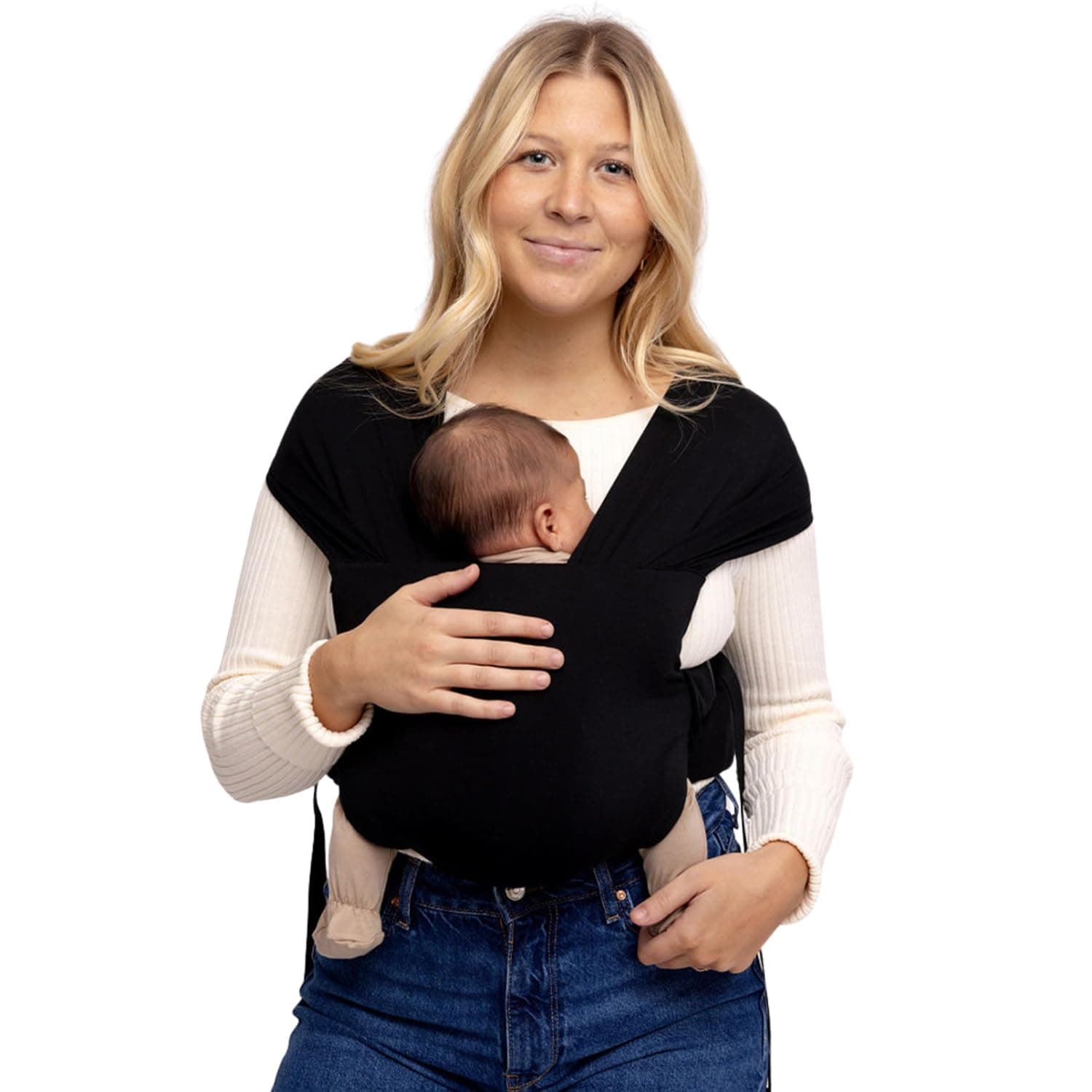 WildBird - Aerial Buckle Wrap - 0-6 Months - Large (L-4XL) Raven - Newborn Baby Carrier - Front Carry - Soft Fabric, Straps, Head Support, Padded Waist Belt - Baby Essentials - New Mom Gifts