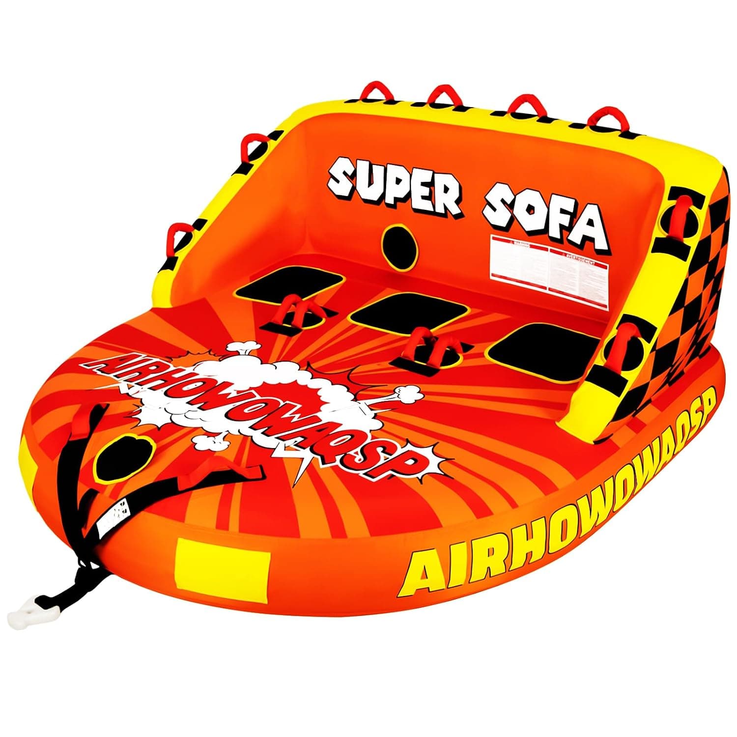 Super Sofa Towable Tubes for Boating 1-3 Person,Tubes for Boats,Inflatable Pull Boats/Boat Tube/Water Tube,Front&Back Tow Points with Heavy-Duty Thick Nylon Cover for Water Sports