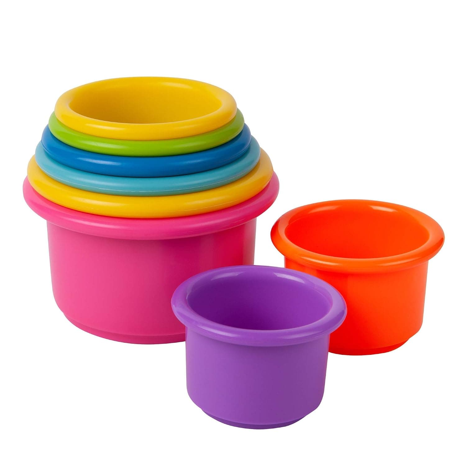 The First Years Stack Up Baby Cups, Bathtub Toys for Kids, 4.8 Ounce (Pack of 8), Multi, Y2341F