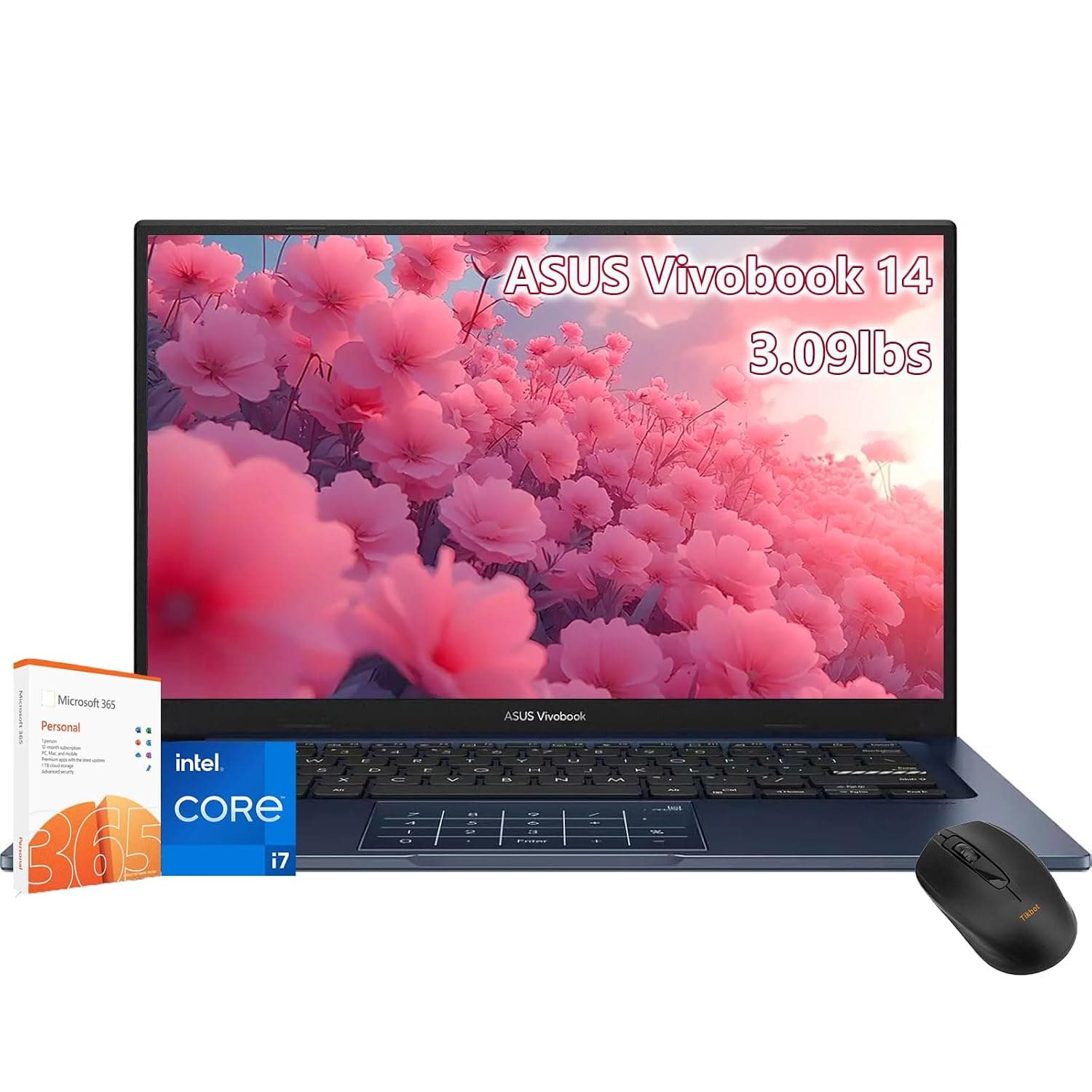 ASUS Vivobook 14inch Laptop - Intel Core i7-1355U Beat AMD Ryzen 7 4700U -24GB RAM -1TB SSD -Windows 11 -Office 365 One Year - Business Computadora Portátil School College Student