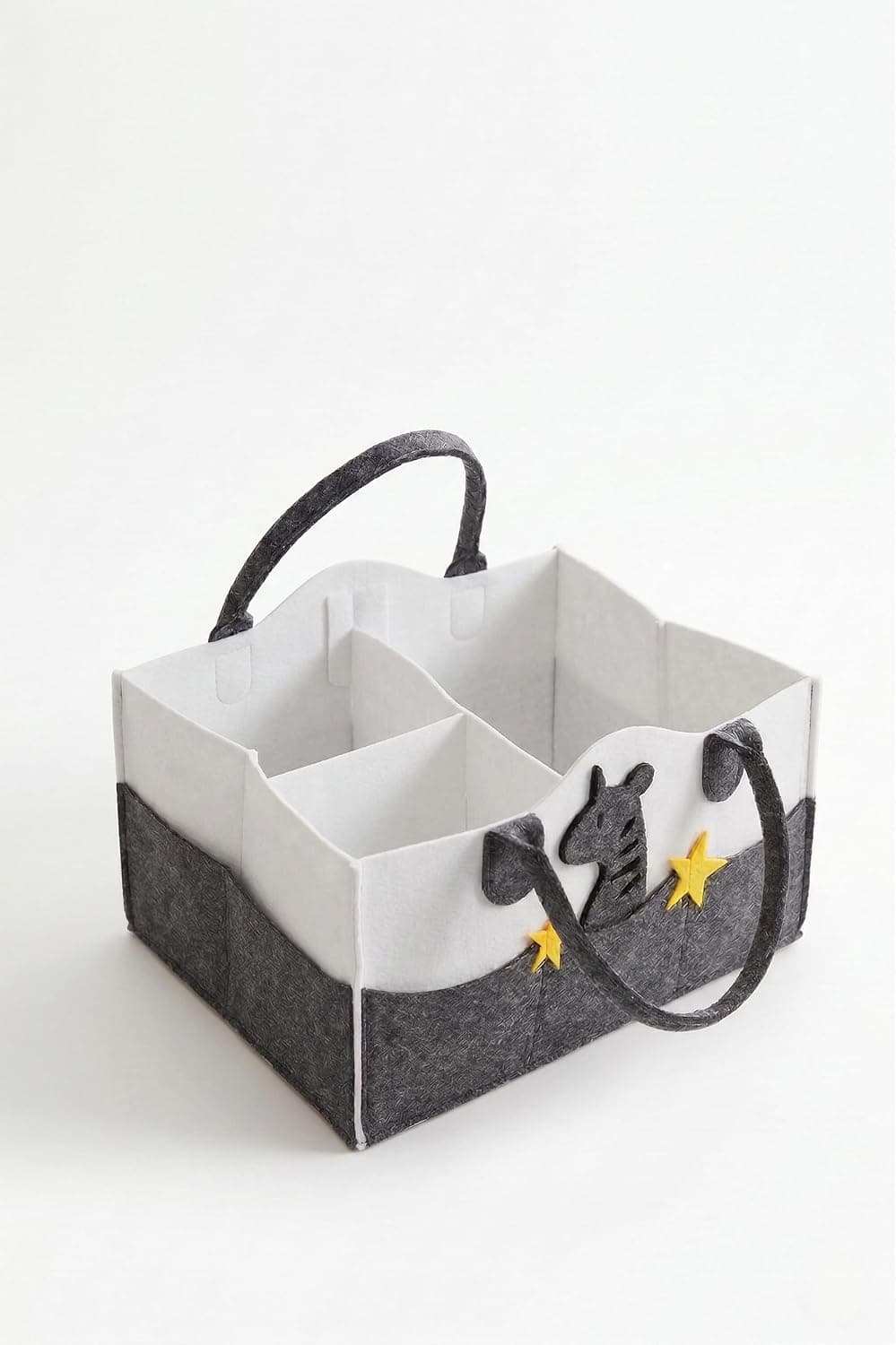 Baby Changing Organizer Storage Bag, Felt Portable Diaper Storage Container for Indoor and Outdoor (Grey)