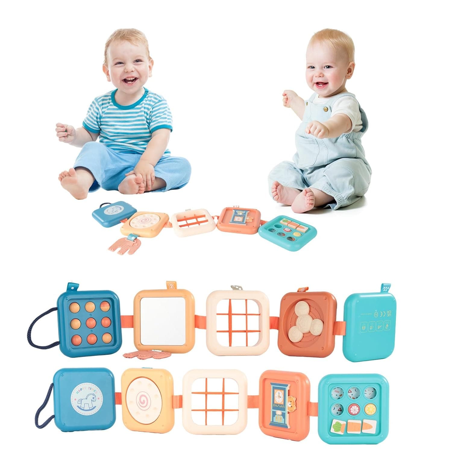 Baby Aeroplane Travel Toy - Busy Activity Board for Toddlers, Montessori Toy Baby, Activity Book for On the Go in the Travel Car, Sensory Educational Development Toy from 1 Year