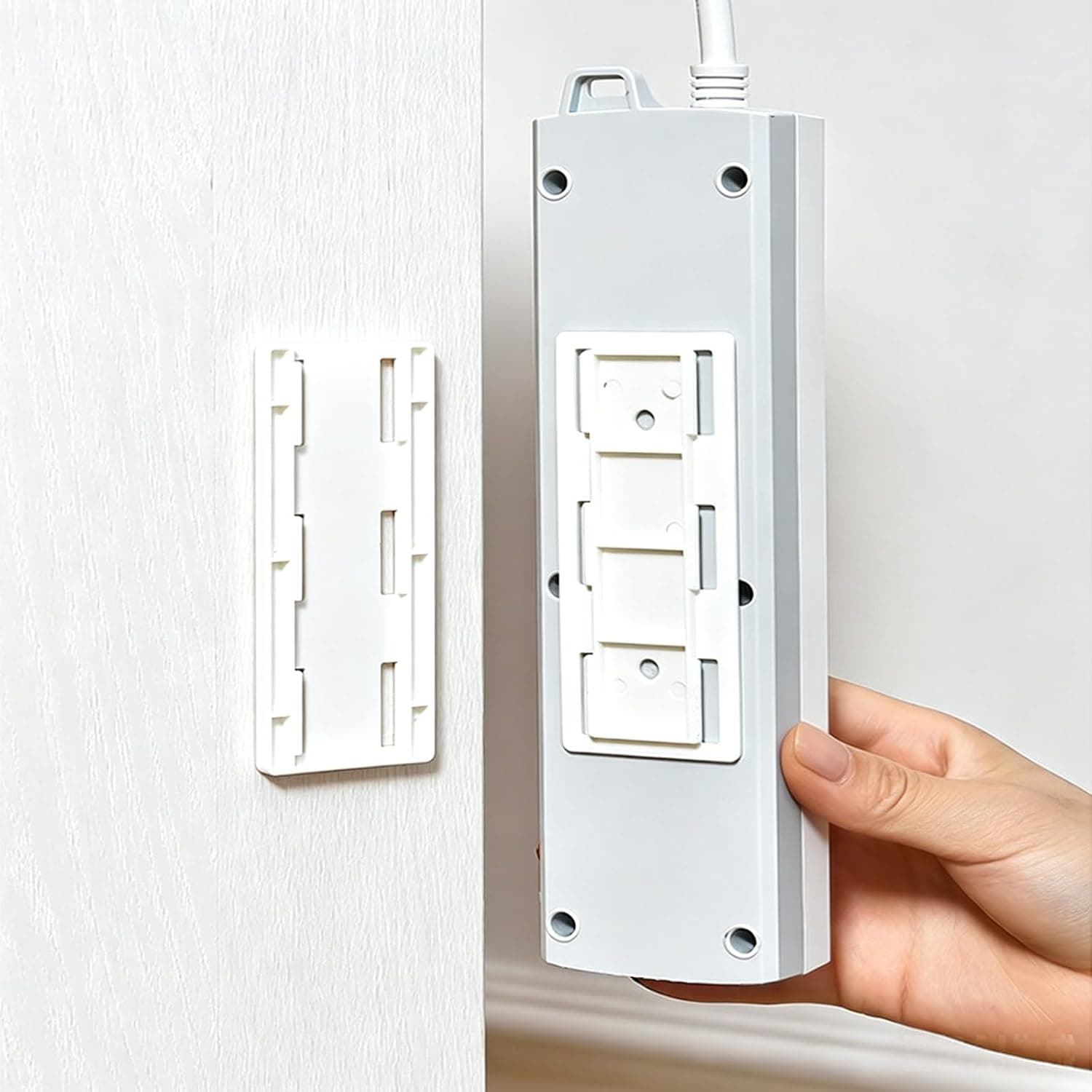 Adhesive Sliding Wall Mount Holder Removable Track Bracket Organizer for Home Storage Desk Hanging Easy Install Set 6PCS
