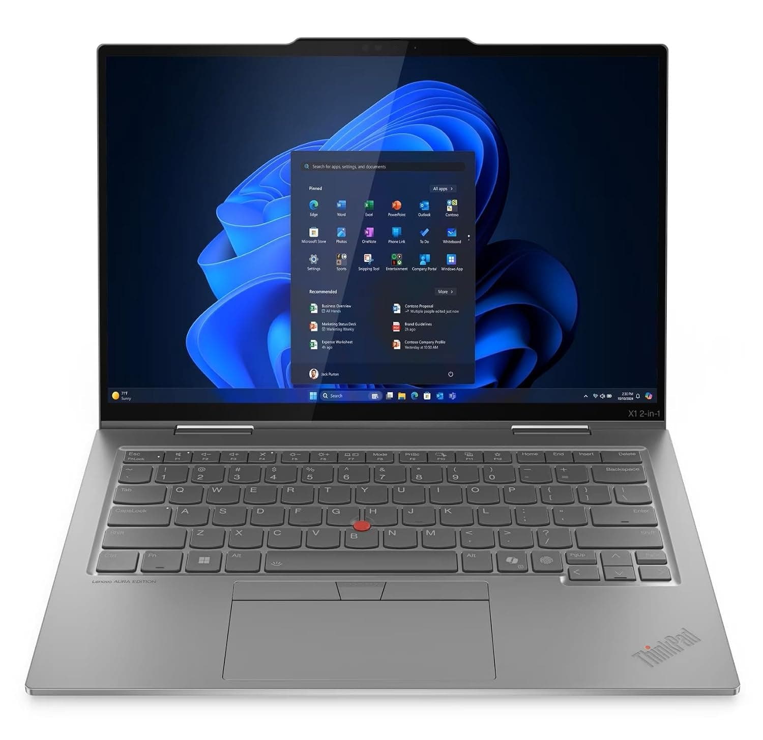 Lenovo ThinkPad X1 2-in-1 Gen 10 Aura Edition wCore Ultra 7 268V, 14” Touch | WUXGA 500 nits IPS Touchscreen Display, Intel Core Ultra 7 268V vPro, 32GB LPDDR5X, 1TB Gen4 Performance SSD, Intel Arc 140V