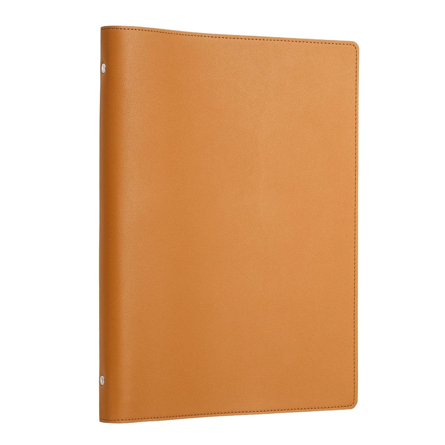 PATIKIL A4 Leather Binder Journal Cover, 8 Ring Refillable Binder Loose Leaf Notebook Protector No Paper for Work Meeting Notebook Folder, Brown