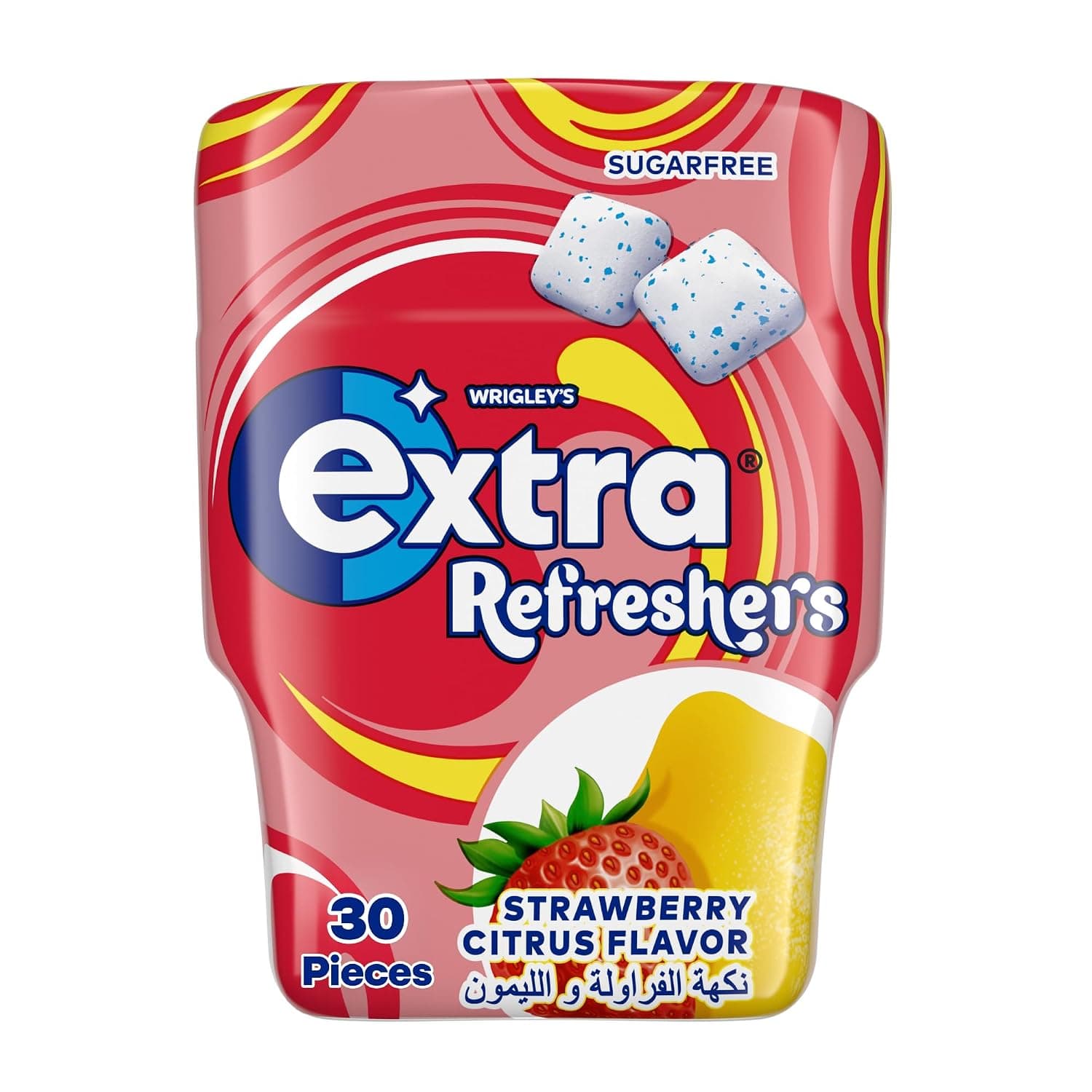 Extra Refreshing Chewing Gum Strawberry Flavor, Sugar Free, 30 Count, Enjoy Refreshing Wherever You Are, Prepare for Every Opportunity