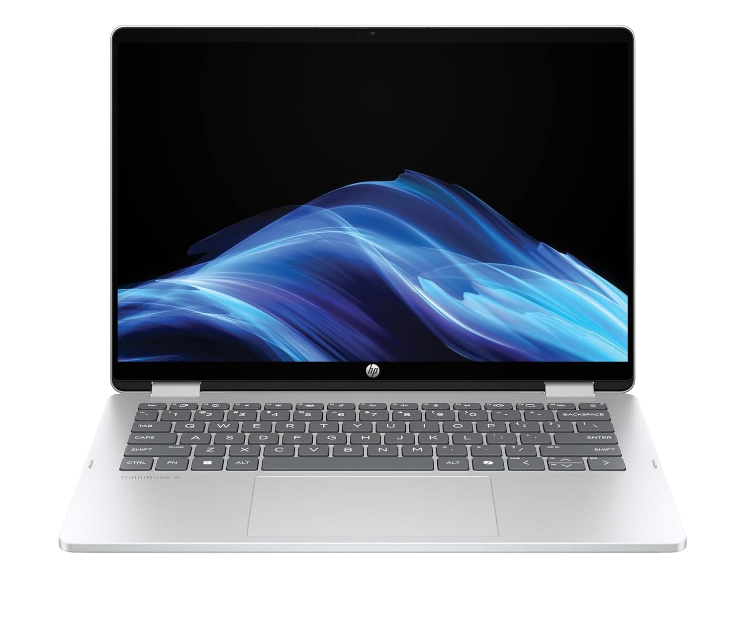 HP OmniBook 5 Flip Laptop| 2025 Model | 14" 2K Touchscreen | Intel® Core i5-1334U | 16GB RAM | 512GB SSD | Windows 11 | Glacier silver | Standalone | 14-FP0002NE | En-Ar Keyboard | UAE Version