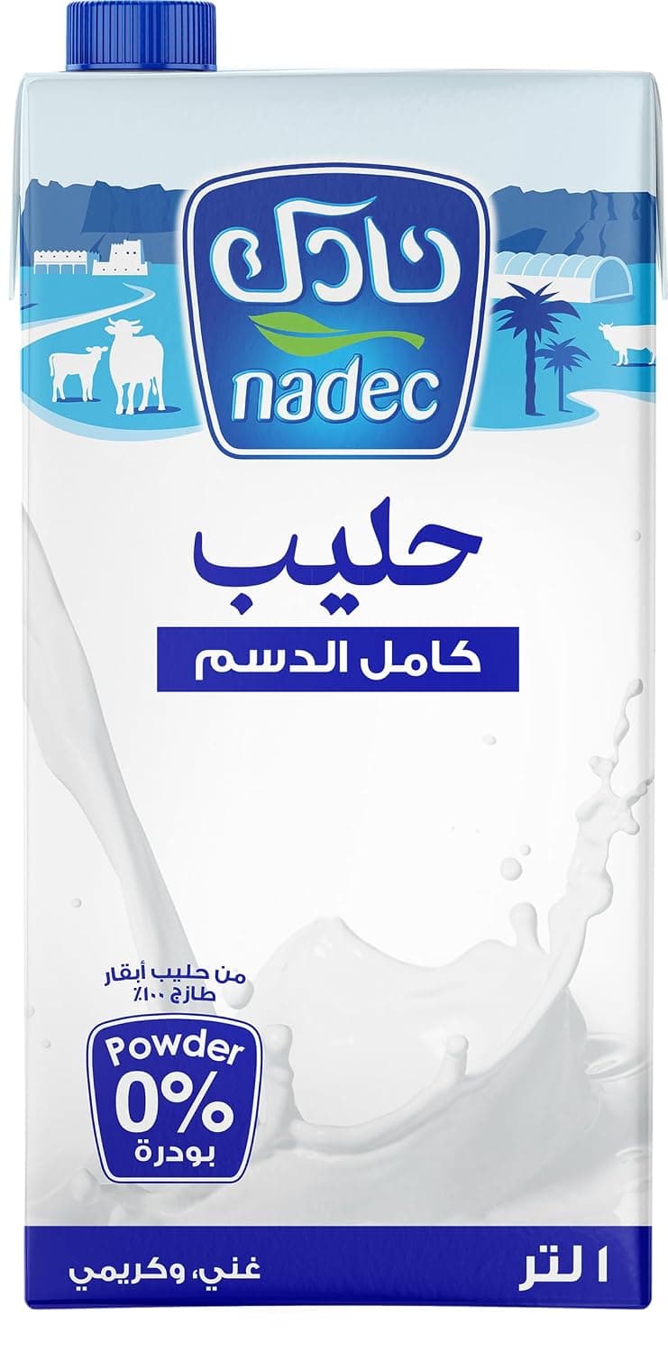 حليب كامل الدسم من نادك طويل الأمد، 1 لتر