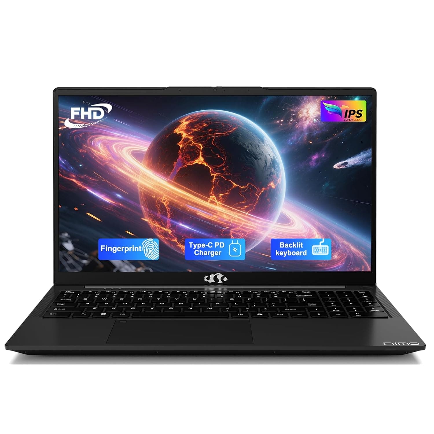 NIMO 15.6" IPS FHD-Gaming-Laptop, 6 Cores AMD Ryzen 5 6600H 32GB DDR5 RAM 1TB SSD (Beat i7-1165G7, Up to 4.5GHz) AMD Radeon 660M GPU-Computer with 100W Type-C Backlit Keyboard Fingerprint