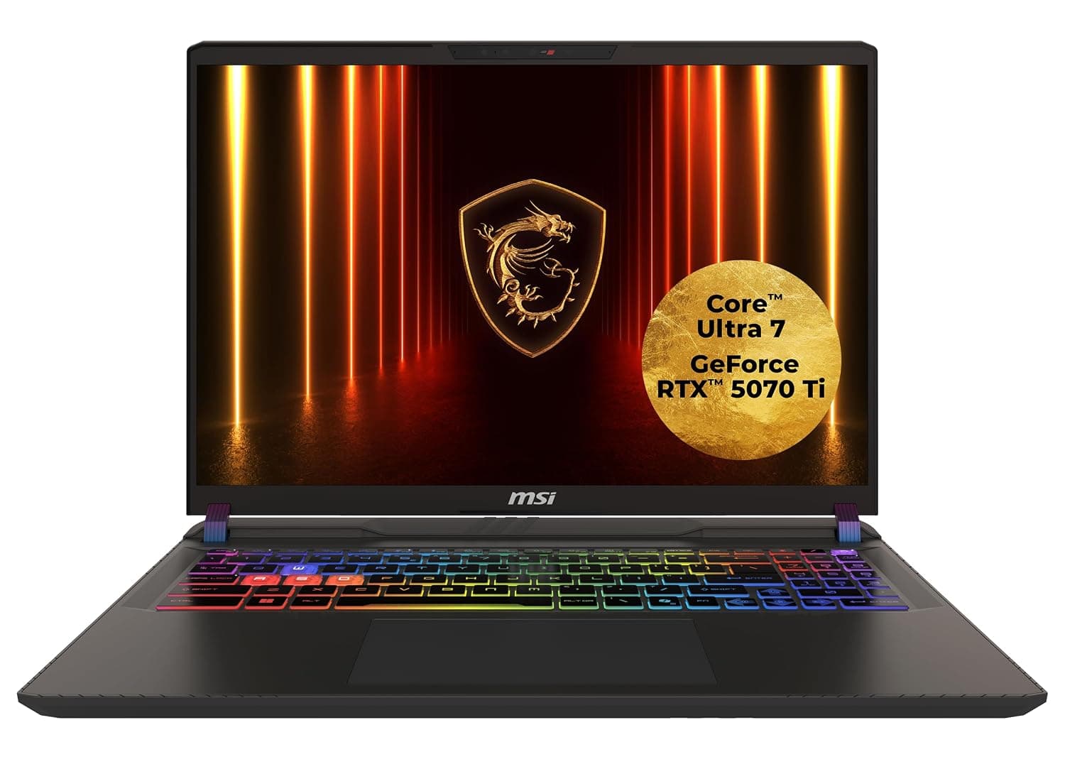 MSI Vector 16 HX AI Gaming Laptop, 16" QHD+ 240Hz Display, Intel Core Ultra 7 255HX, NVIDIA GeForce RTX 5070 Ti, 16GB RAM, 1TB SSD, Windows 11 Home, QWERTZ Keyboard, Cosmos Grey, A2XWHG-264