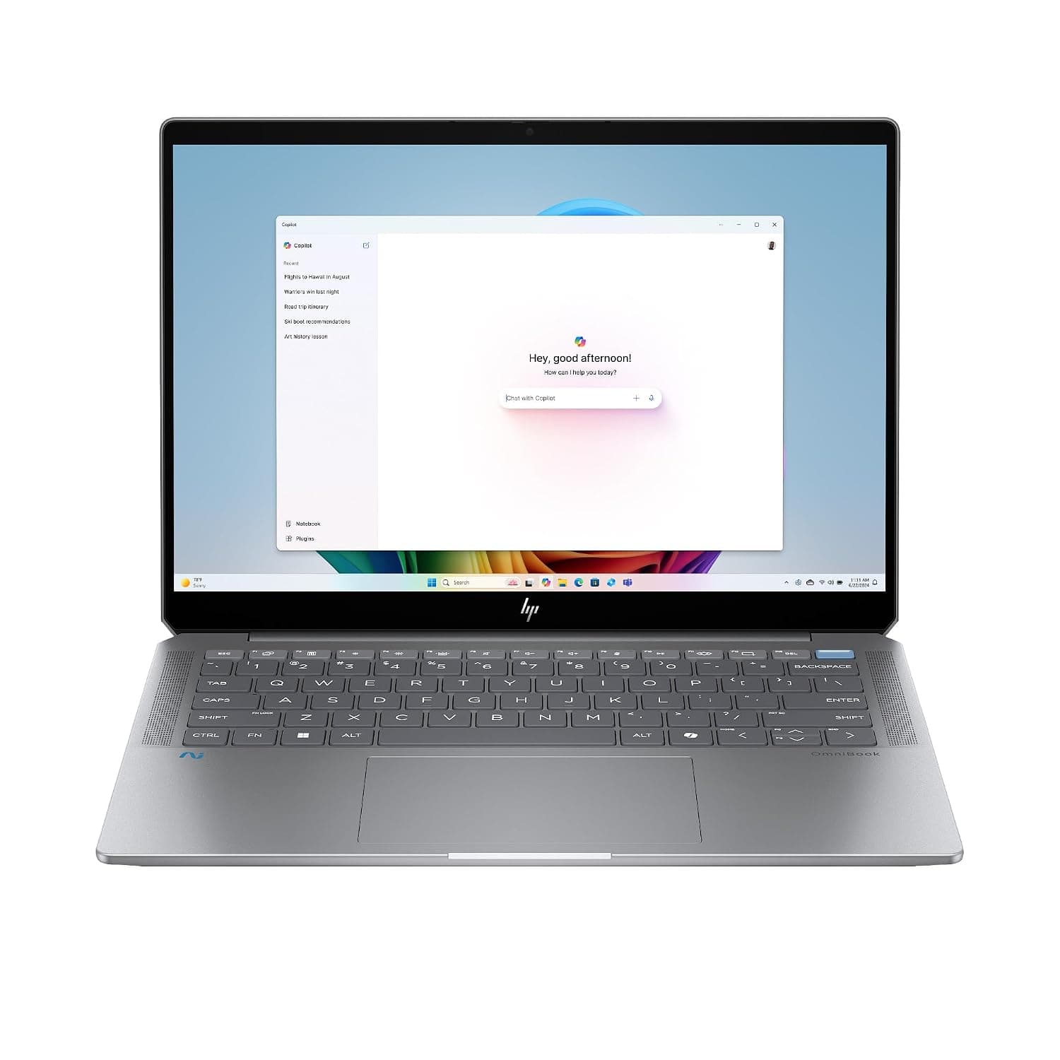 HP OmniBook Ultra Laptop 14-fd0000nx, 14" 2.2K Display, Touch screen, AMD Ryzen AI 9 HX-375, AMD Radeon 890M Graphics 32GB RAM, 1TB SSD, 2 Year Warranty, Windows 11 Home, Meteor silver - B58THEA
