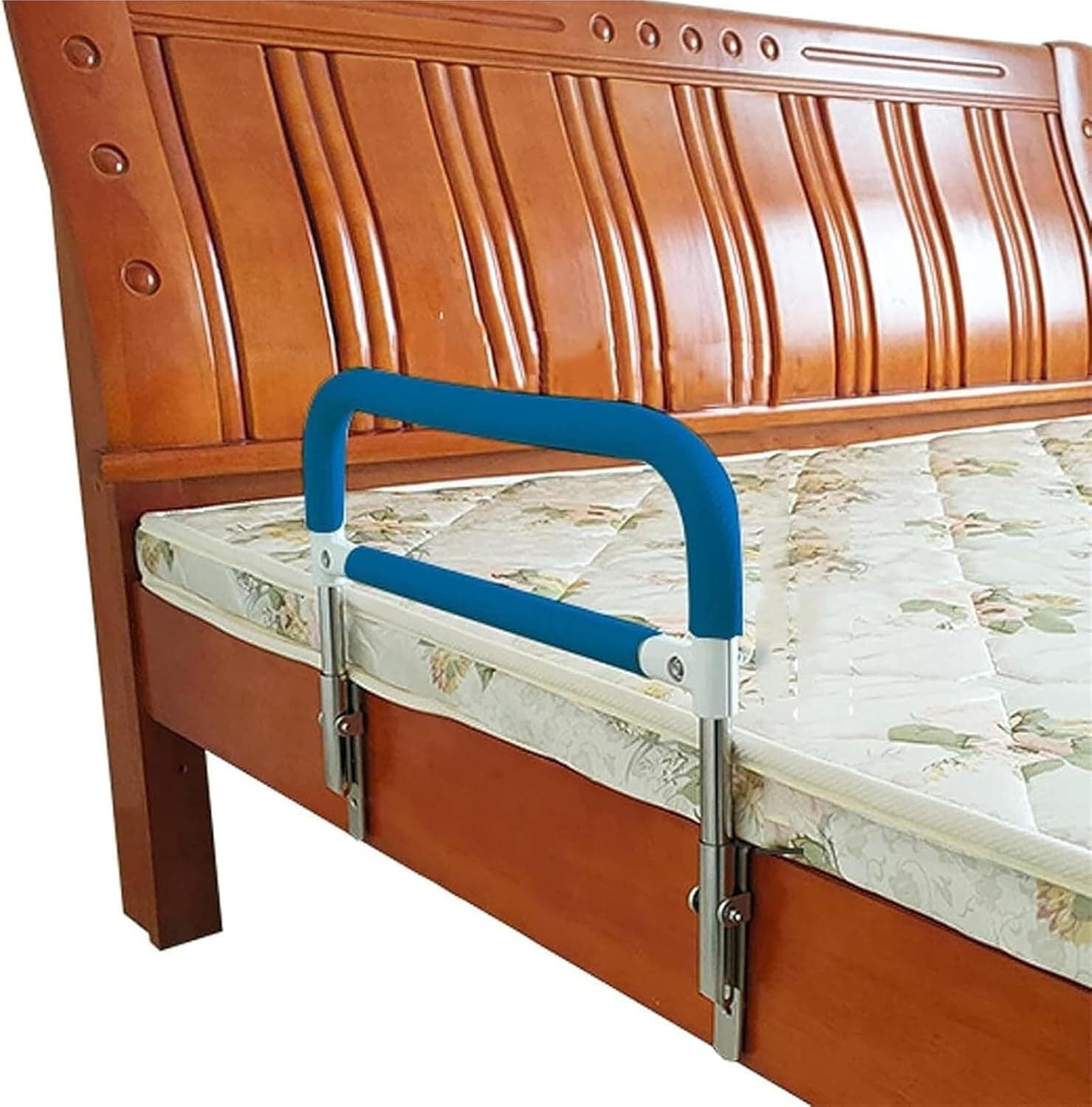 Bed Rails for Elderly Adults Safety, Folding Bedside Assist Rail Support Handle, Bedside Standing Assist Grab Bar - Assistance for Getting in and out of Bed at Home for Eldery/Handicapped(Blue)