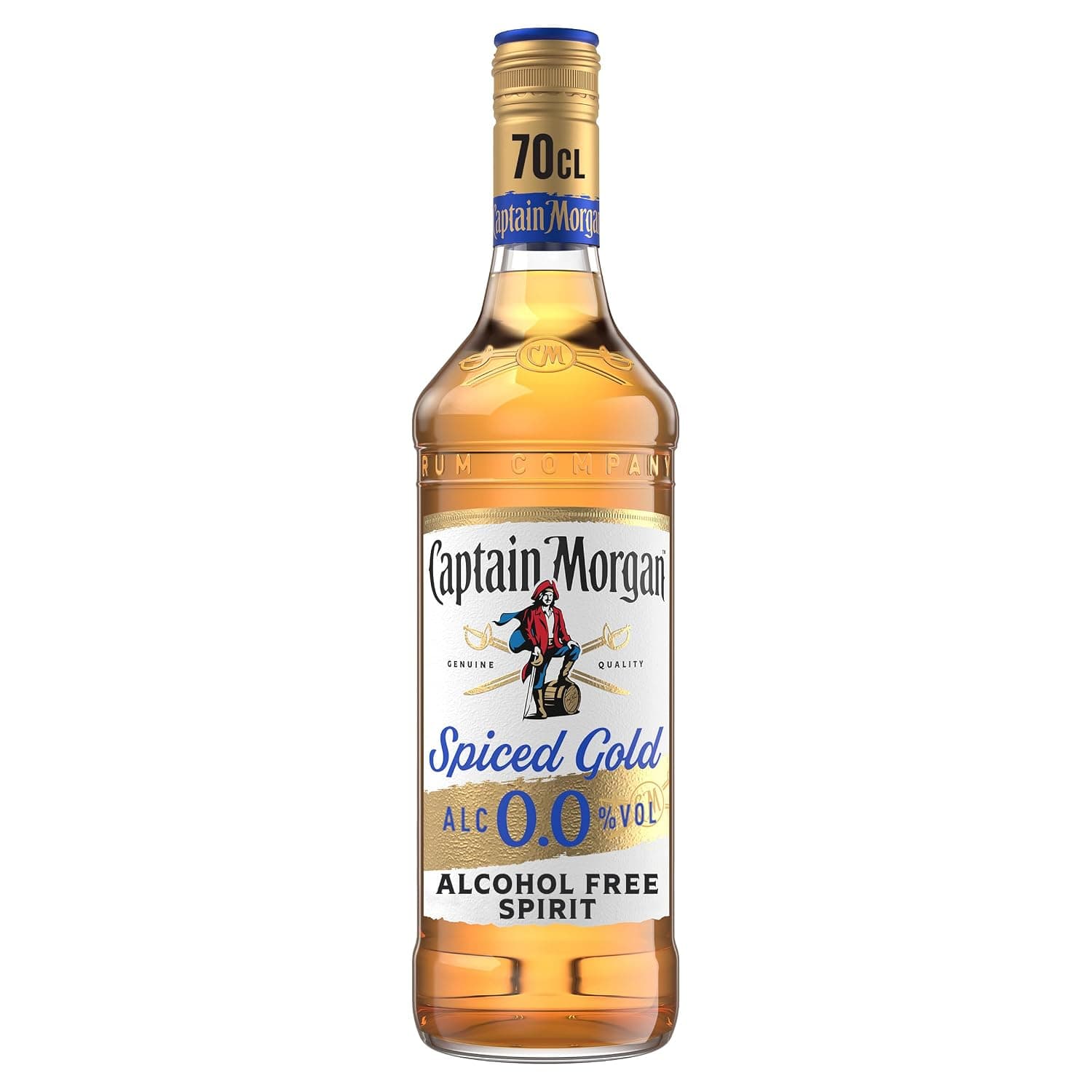 Captain Morgan Spiced Gold 0.0% | Alcohol-Free Spirit | 0.0% ABV | 70cl | Smooth & Delicious | Rum Alternative | for Non-Alcoholic Drinks & Cocktails