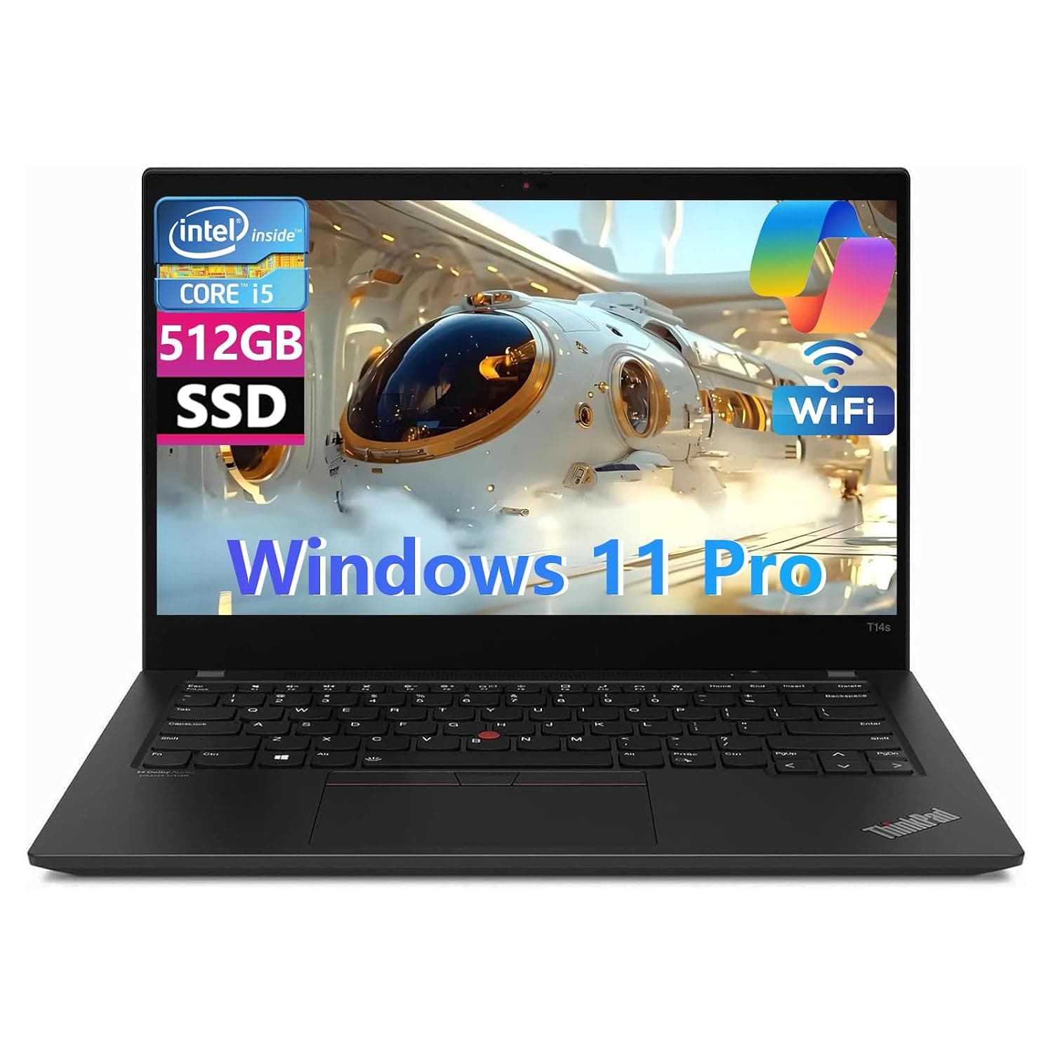 Lenovo Thinkpad T14S (G2) Business Laptop, 14" FHD (1920 x 1080) Display, Core i5-1145G7 4.4GHz, 512GB SSD, 16GB RAM, Webcam, Windows 11 (Renewed)