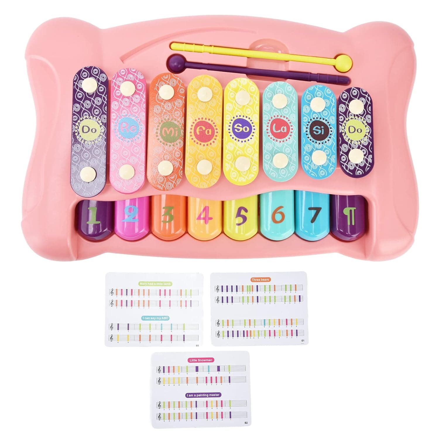 Baby Piano Toy, Multicolored Keyboard Musical Xylophone Educational Instruments for Infant Toddlers(Pink)