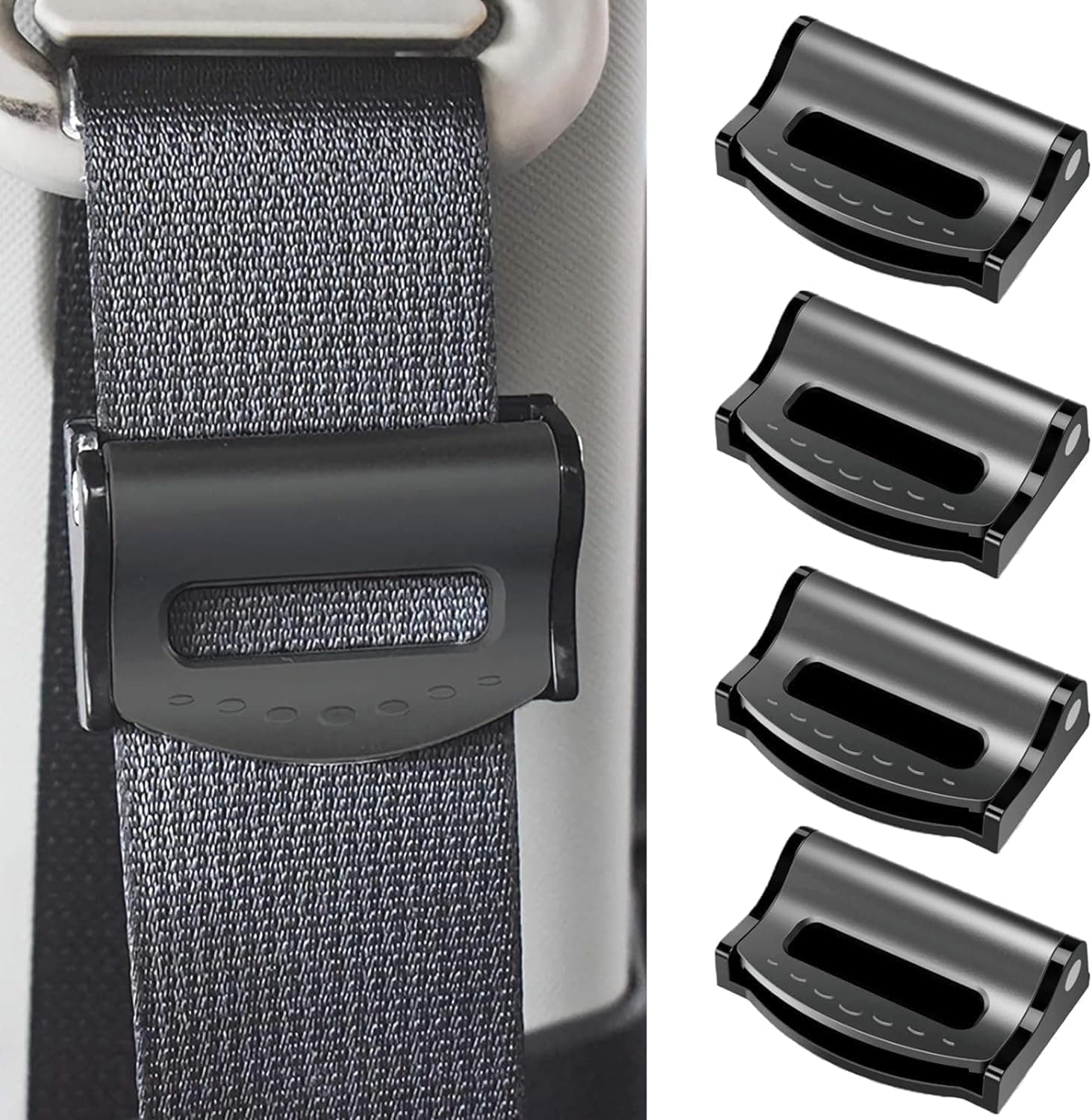 4 Pack Car Seat Safety Belt Clip,Seatbelt Adjuster for Adults, Auto Seatbelt Clip Comfort Shoulder Neck Protector Strap Locking Clip, Car Interior Accessories Universal for Most Vehicles