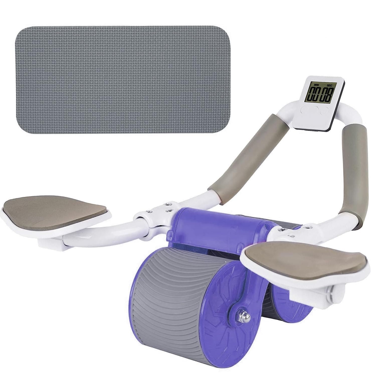 SKY LAND Automatic Rebound Ab Roller Wheel with Elbow Support, Mobile Holder & Knee Pad | Core Workout Equipment for Home Gym