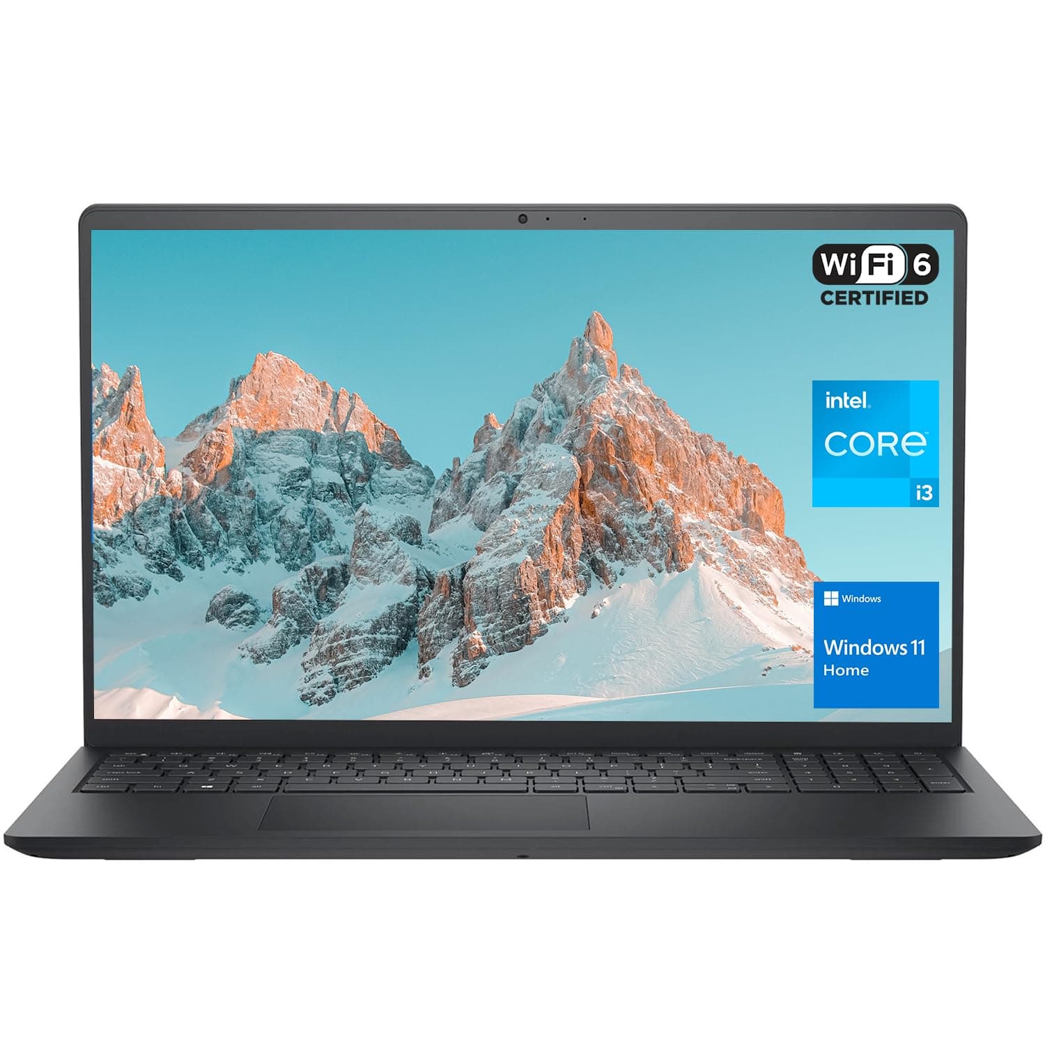 DELL Inspiron 3000 Series 3520 Laptop, 15.6" FHD Display, Intel Core i3-1215U, 8GB RAM, 256GB PCIe SSD, SD Card Reader, Webcam, HDMI, Wi-Fi 6, Windows 11 Home, Black