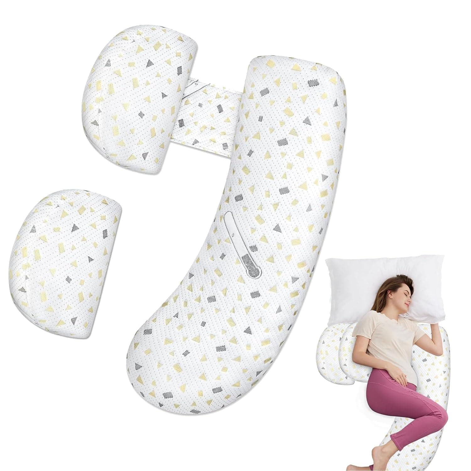 LinJie Pregnancy Pillow,Full Body Maternity Pillow With Washable Cover For Sleeping,Support For Back, Legs, And Belly Of Pregnant Women