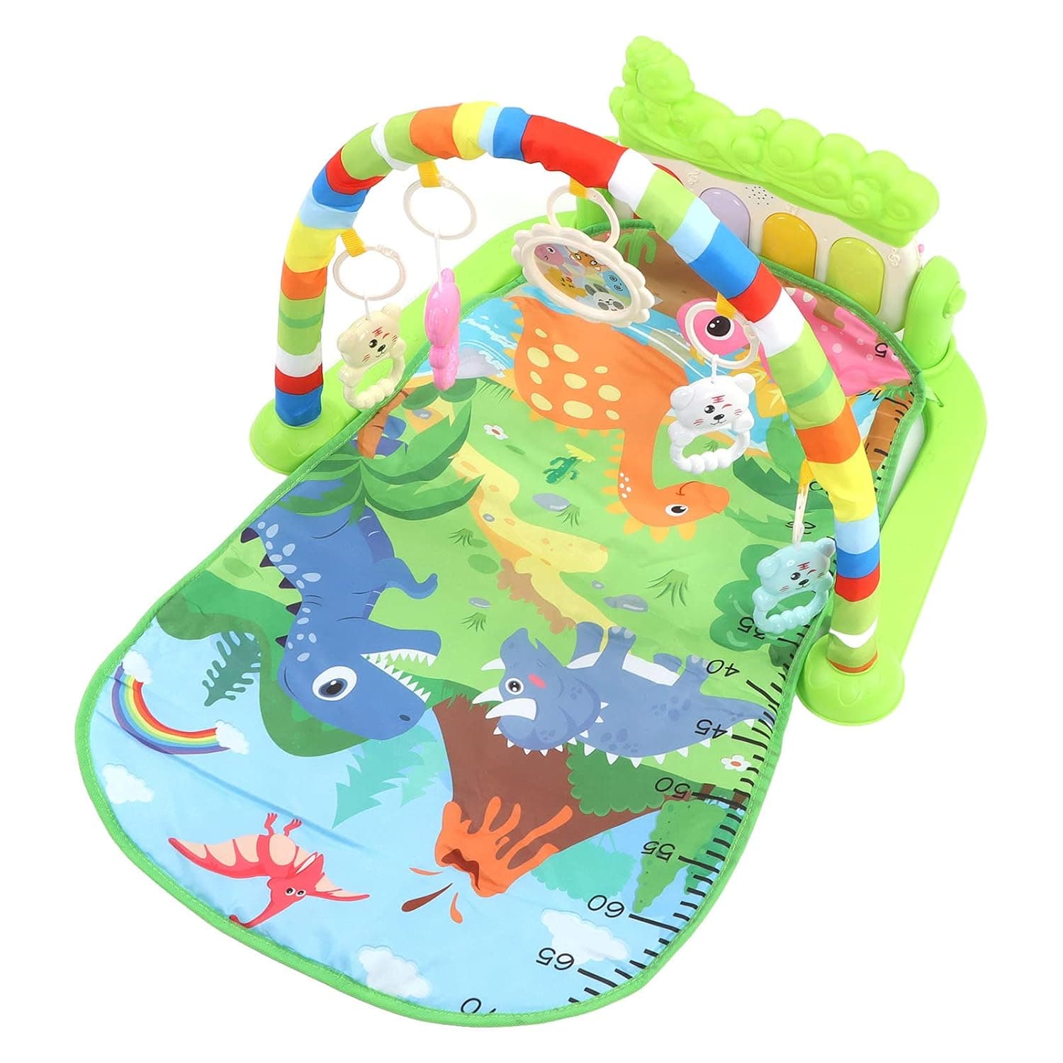 Baby Mat For Floor, Tummy Time Mat Baby Play Mat Baby Activity Center with Sensory Toys Early Educational Musical Kick and Play Piano Mat Gym For Newborn Infants Toddlers