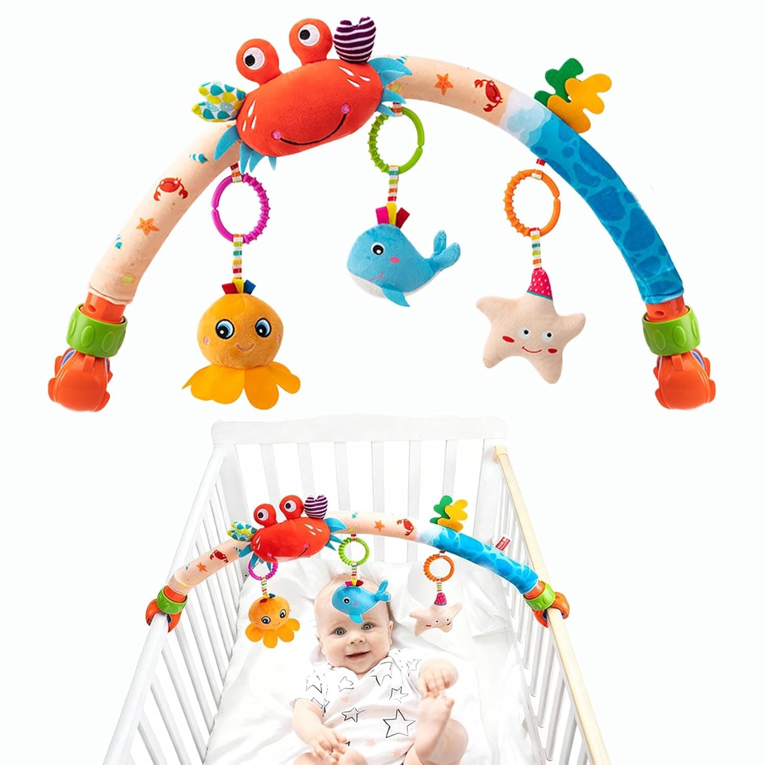 Pau1Hami1ton Baby Stroller Arch Toys, Car Seat Toys,Baby Gifts.S-19(Fish)