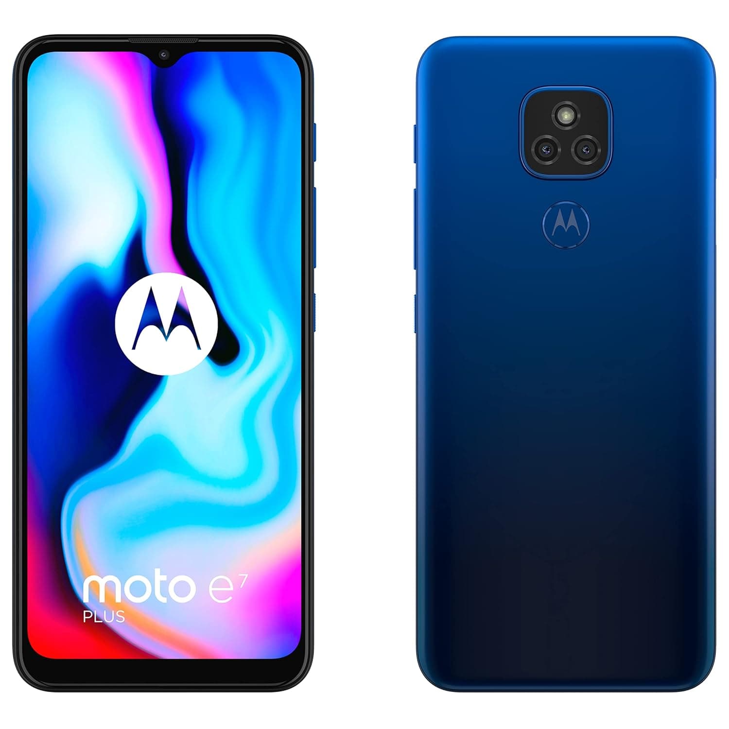 Motorola Moto E7 Plus Dual-SIM 64GB ROM + 4GB RAM (GSM Only | No CDMA) Factory Unlocked 4G/LTE Smartphone (Blue) - International Version