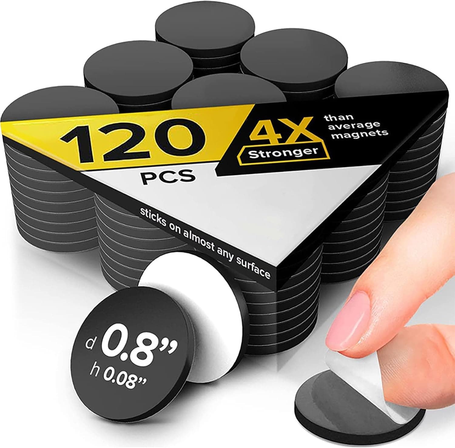 Adhesive Magnetic Dots,120Pcs Strong Magnets for Crafts with Adhesive Backing Small Round Magnet Stickers Sticky for DIY, Fridge, Refrigerator, Whiteboard, and Scientific Projects (120, 20 * 2mm)