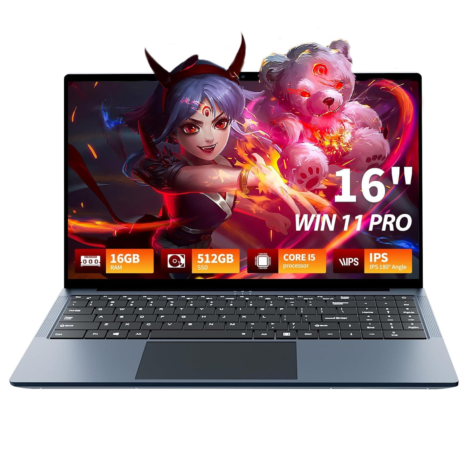 16 Inch Laptop Computer, FHD IPS 1200p Screen, Gaming Laptop i5 (Up to 3.6GHz) for 16GB LPDDR4 RAM 512GB SSD