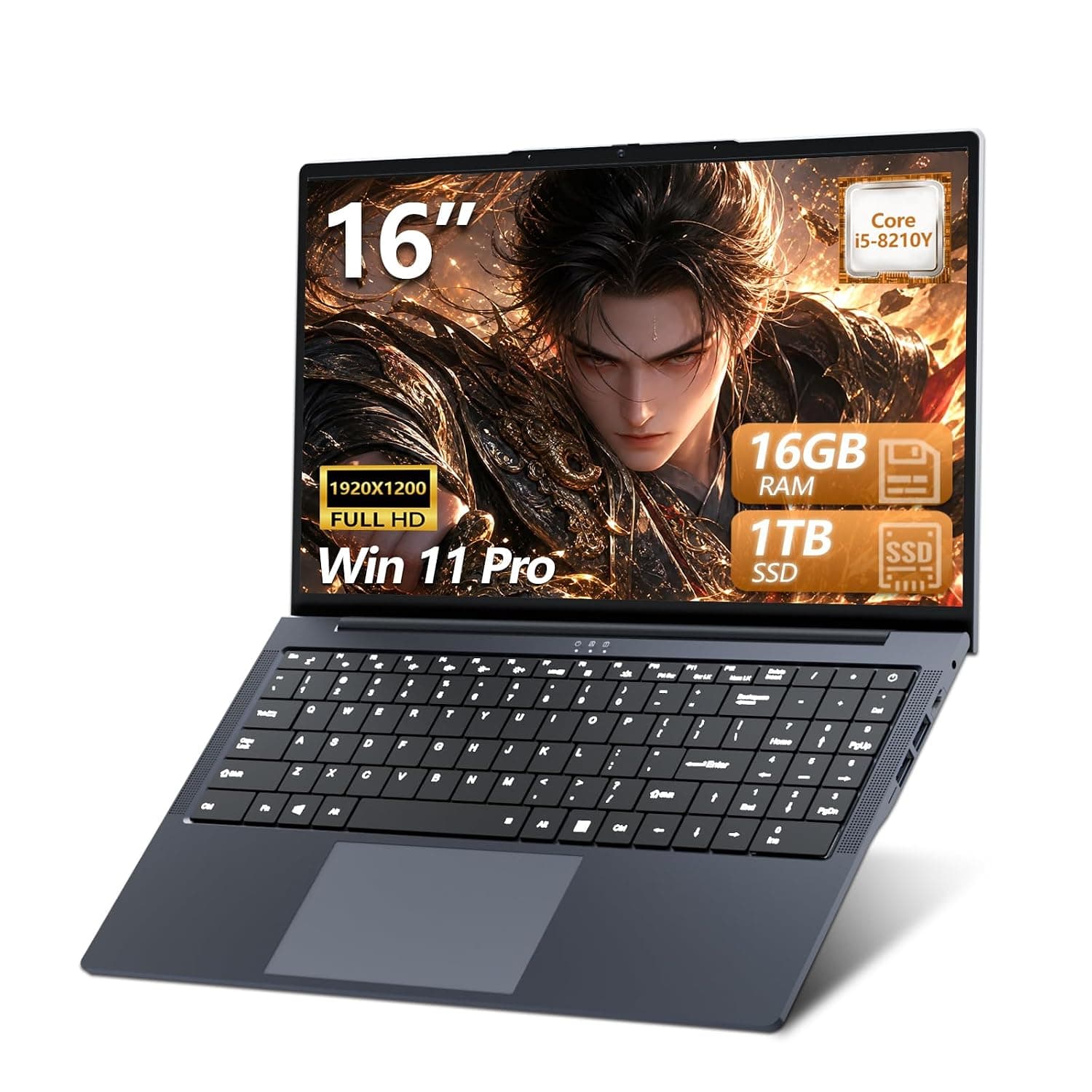 2026 Laptop, 16 Inch Laptop Computer, Gaming Laptop i5 (Up to 3.6GHz), 16GB RAM 1TB SSD Lap top PC, FHD 1920x1200, 180° Open, Backlit KB, WiFi 5G, BT5.0, Win 11 Pro, Type-C, HDMI, Laptops for Study