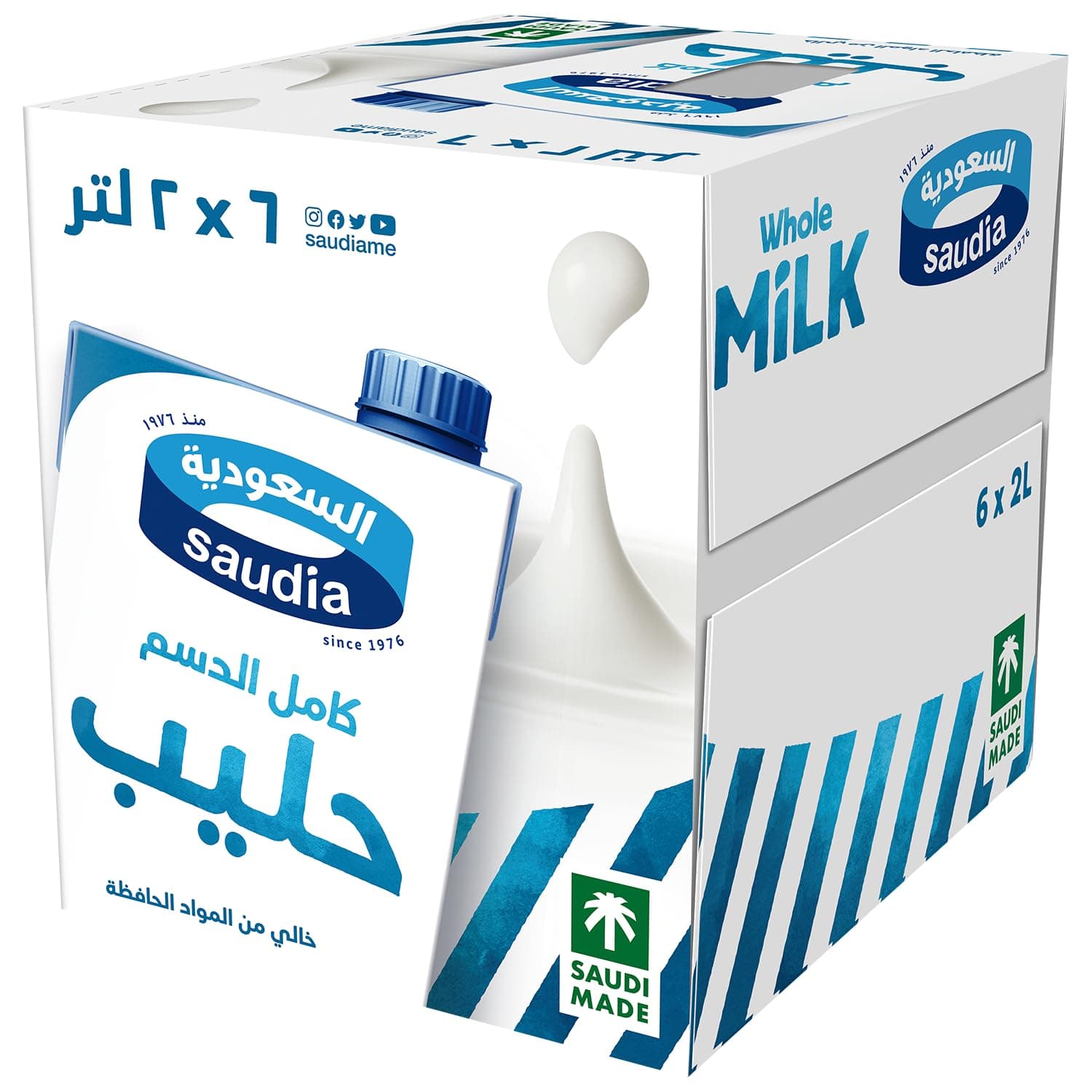 سعودية حليب كامل الدسم 6*2 لتر