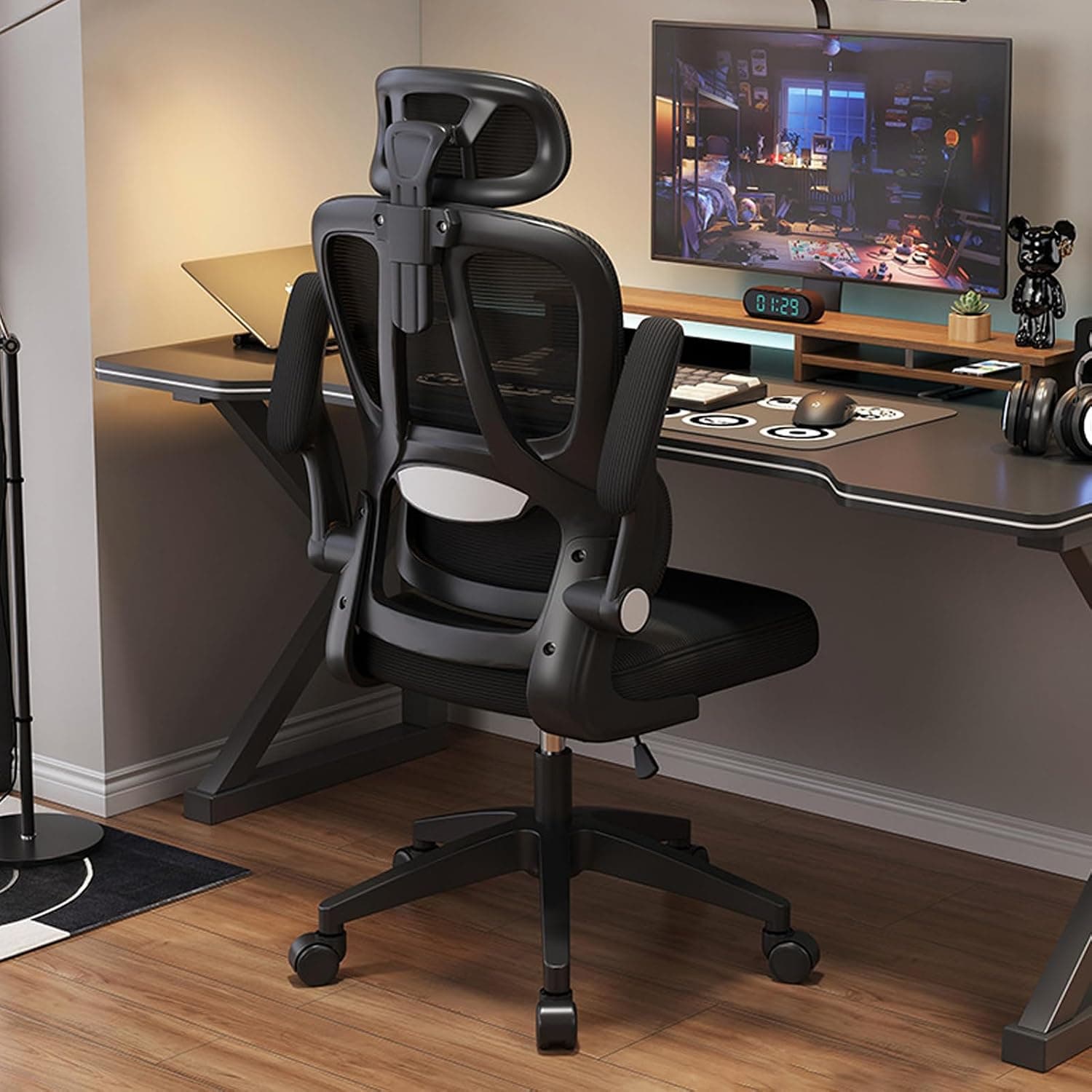 Saudi Arabia Office Chair Hollow Breathable and not Stuffy Ergonomic Chair with Adjustable Lumbar Support, Mesh Computer Chair, Executive Chairs for Office Support with Wheel Armrests and Headrest