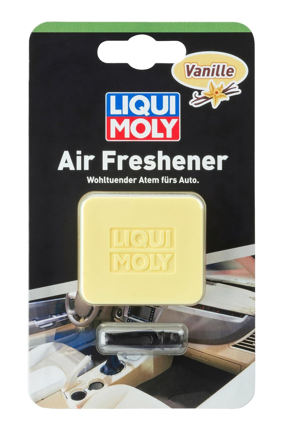 LIQUI MOLY Air Freshener Vanilla, Item No. 21830, 1x Car Fragrance Interior for Attaching to Ventilation Grille, Air Freshener Car with High-Quality Perfume Oils and Long-Lasting Vanilla Fragrance