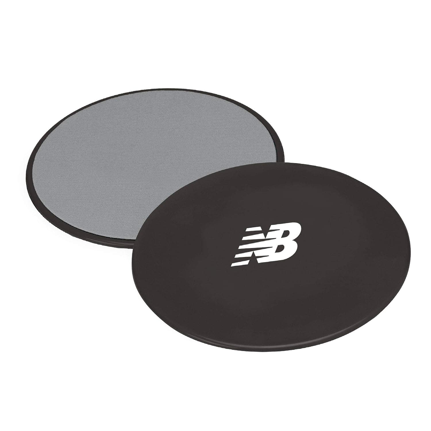 New Balance Sliding Core Discs Workout Sliders - Fitness Ab Sliders Dual-Sided Pads (Carpet/Hardwood Floor) | Home Ab Exercise Equipment for Women, Men, Black/Grey