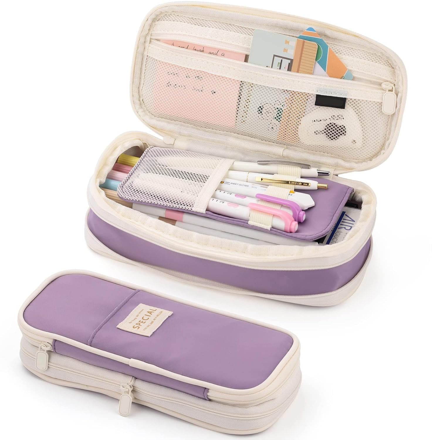 Large Capacity Pencil Case, Cosmetic Bag, Large Capacity, Storage Bag With Zipper, Suitable For School Office