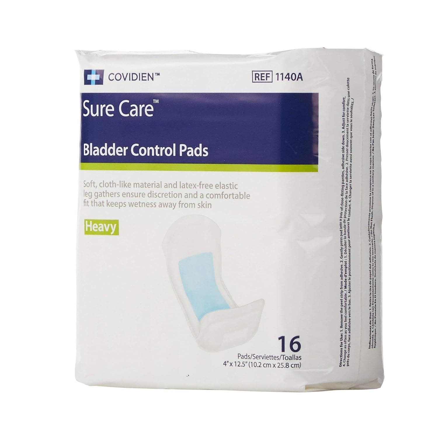 MCK11443100 - Bladder Control Pad Surecare 12.5 Inch Length Heavy Absorbency Polymer Unisex Disposable