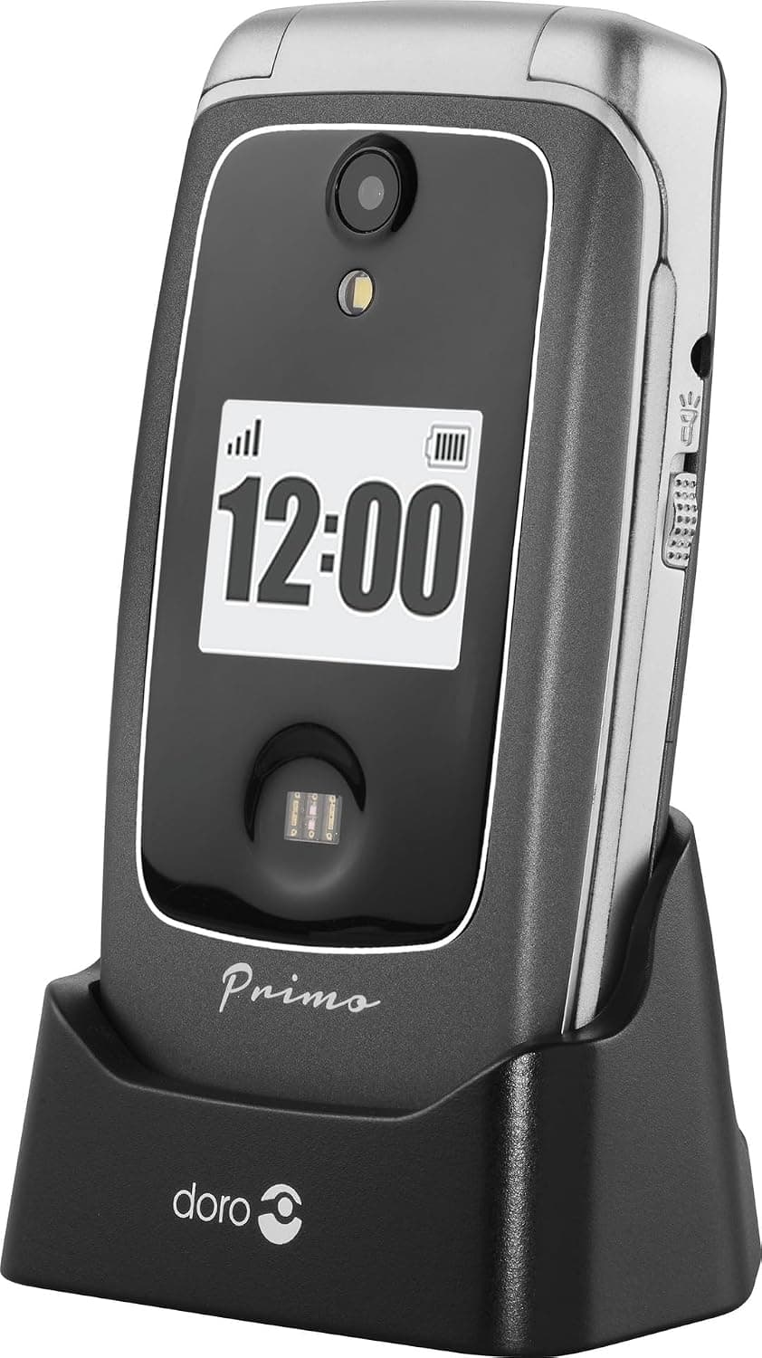Doro Primo 418 Single-SIM (GSM Only | No CDMA) Factory Unlocked 2G Cellphone (Graphite) - International Version