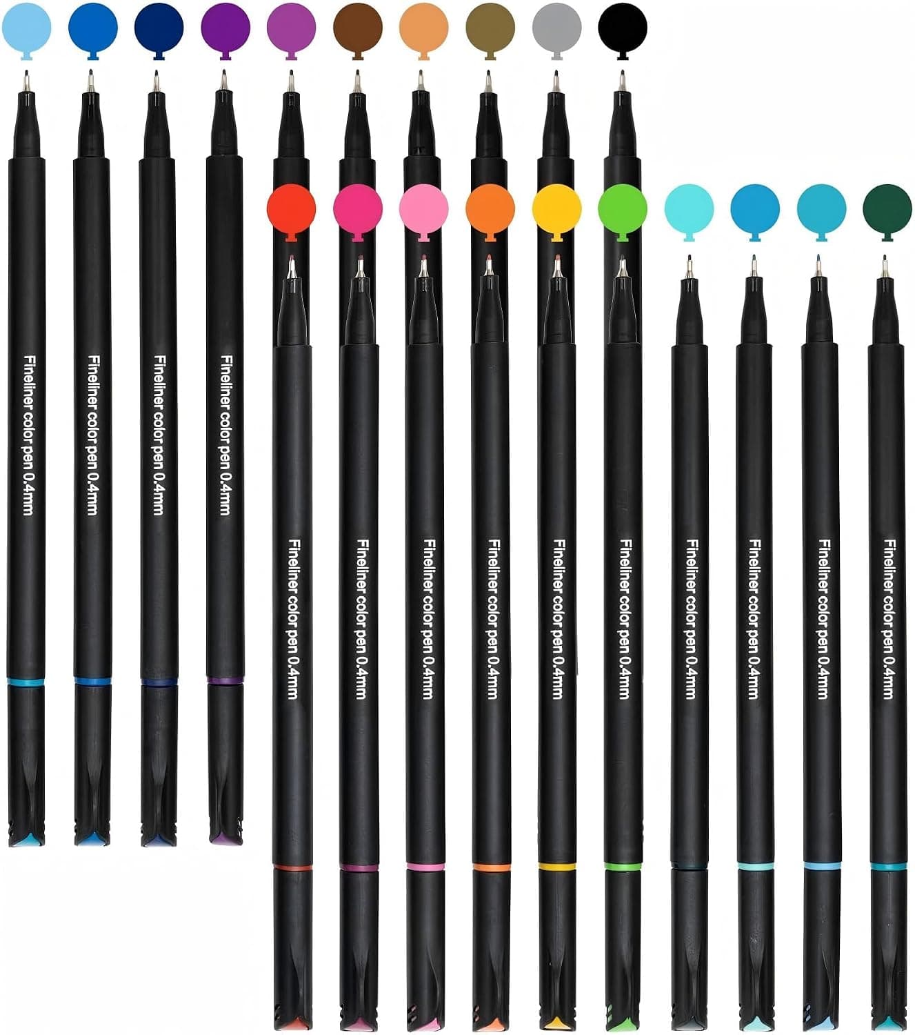 Fineliner Pens 24 Colors Journal Planner Colored Pens Fine Point Markers,0.4mm Porous Drawing Pens for Adult Coloring Books Bullet Journals Scrapbook Writing Note Taking Coloring,Art Supplies
