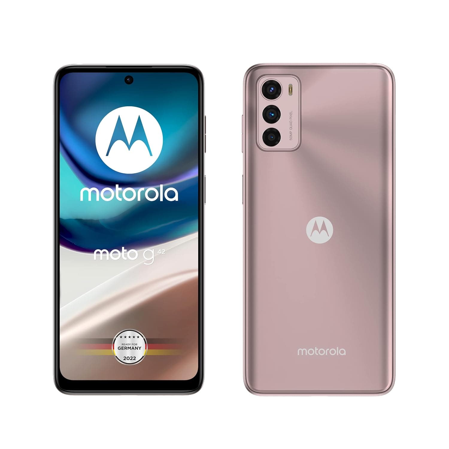 Motorola Moto G42 Dual-SIM 64GB ROM + 4GB RAM (GSM Only | No CDMA) Factory Unlocked 4G/LTE Smartphone (Metallic Rose) - International Version