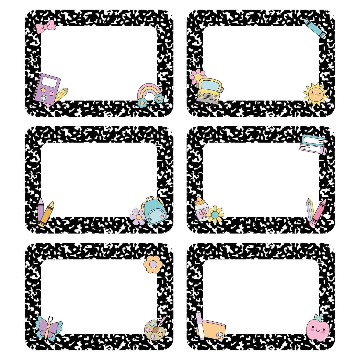 144 Pcs Name Tag Stickers, Classroom Labels Teacher Supplies, Cubby Stickers, Sticky Locker Tags, Stick on Guest Name Badges Parties and Events, Pastel Classroom Decor, Easy to Write on