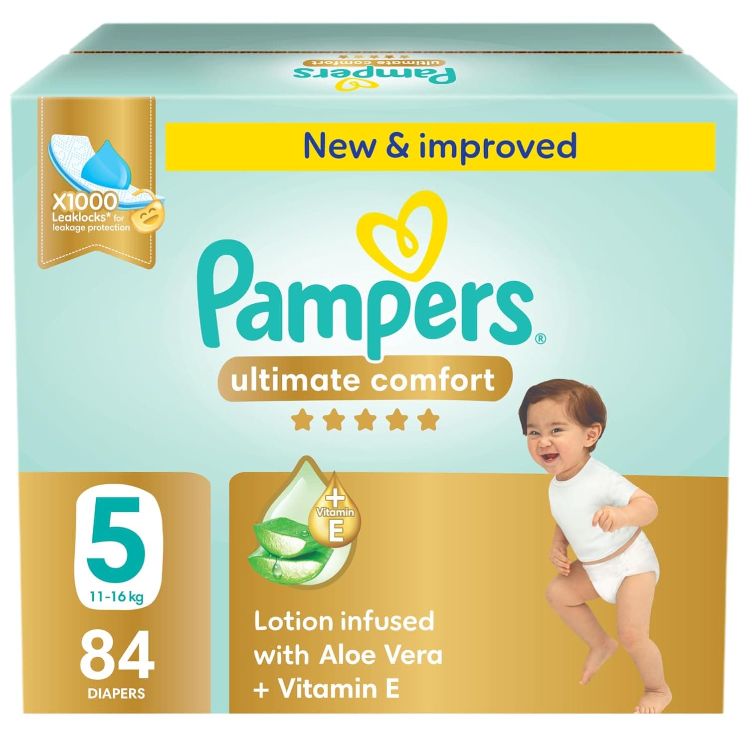Pampers Ultimate Comfort, Size 5, 11-16 kg, Giant Saving Box, 84 Diapers