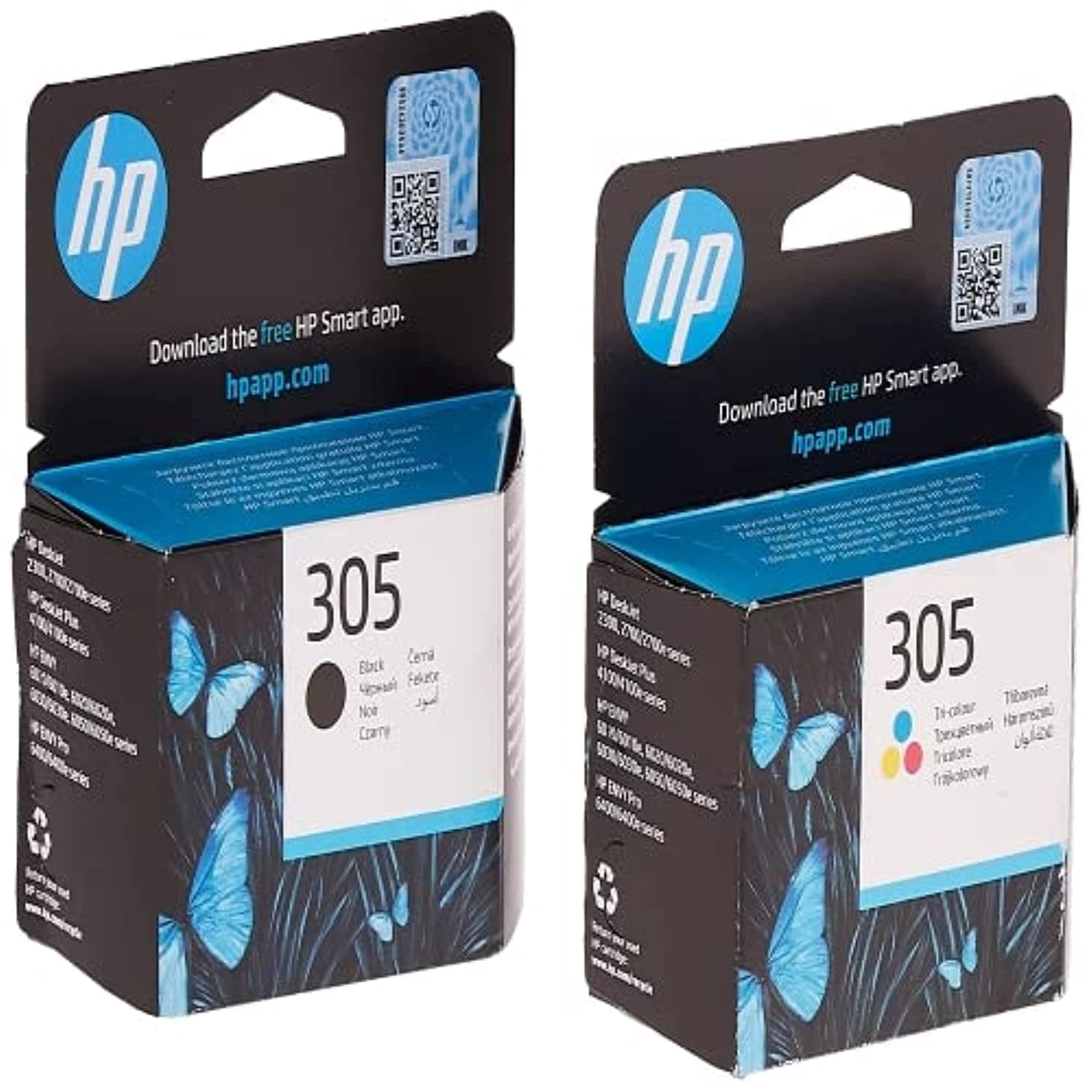 Hp 305 Black Original Ink Cartridge (1) + Hp 305 Tri-Color Original Ink Cartridge(1)