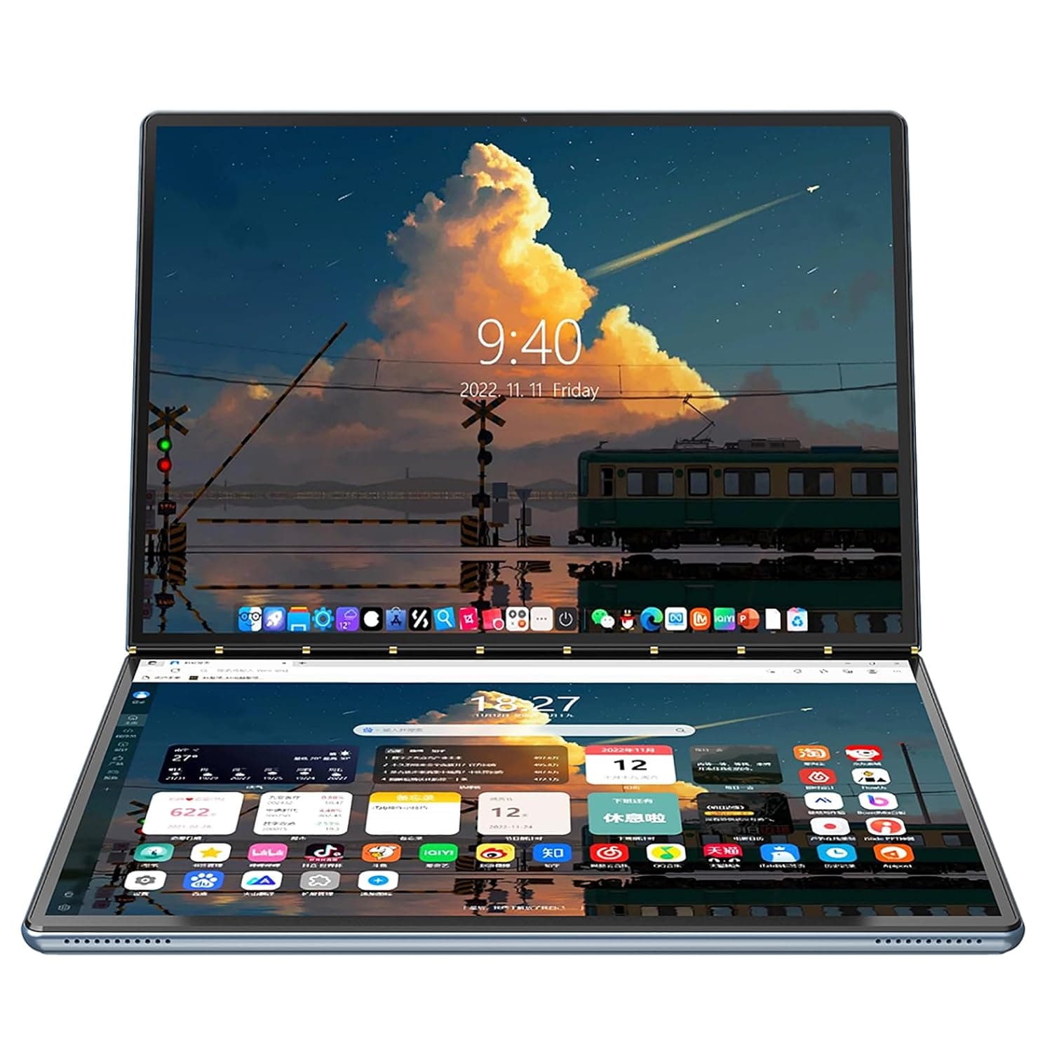2-in-1 Laptop 27.6cm 2.5K Dual Touch Screen CPU Core i3-1215U Win 11 Home 32GB RAM 1TB SSD (Orange)