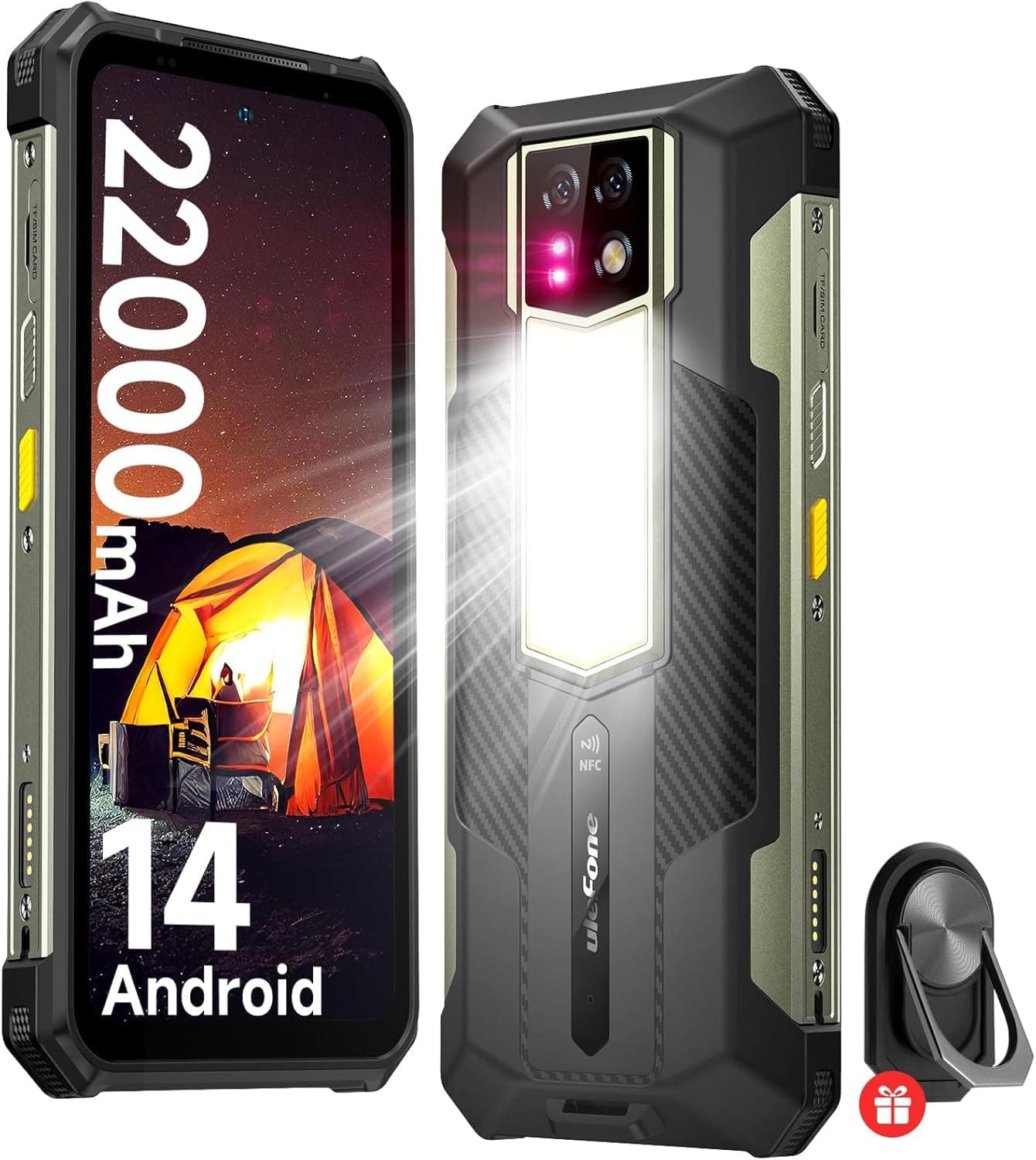 Armor 24 Rugged Phone 22000mAh Up to 24GB+ 256GB 6.78"120Hz Smartphone 64MP+64MP NFC Phone LED Light Global Version