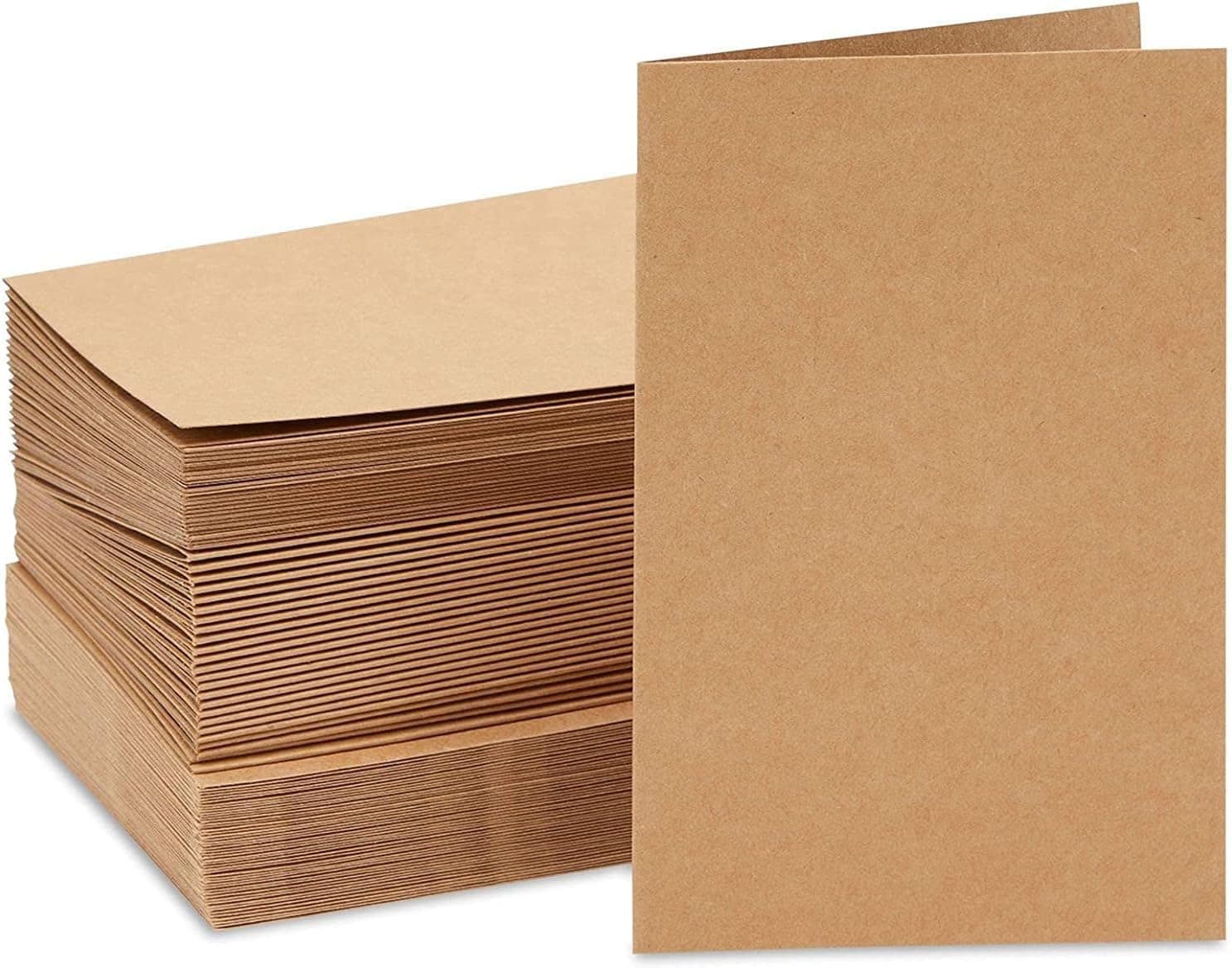 100 Pcs A4 Kraft Card Stock, Natural Brown Blank Cards for Wedding Invitations and DIY Crafts, Heavyweight Paper for Gift Wrapping, Greeting Cards