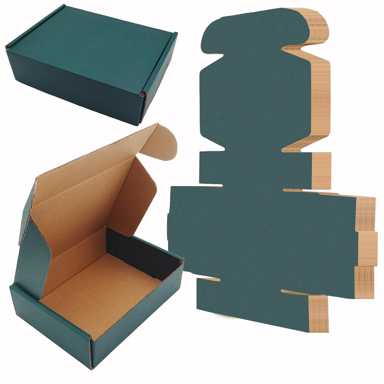 7.2x5.2x2 Inch Green Cardboard Corrugated Boxes 25 Pack Gift Boxes with Lids for Gift Wrapping Men Women Shipping Shipping Gift Packaging Small