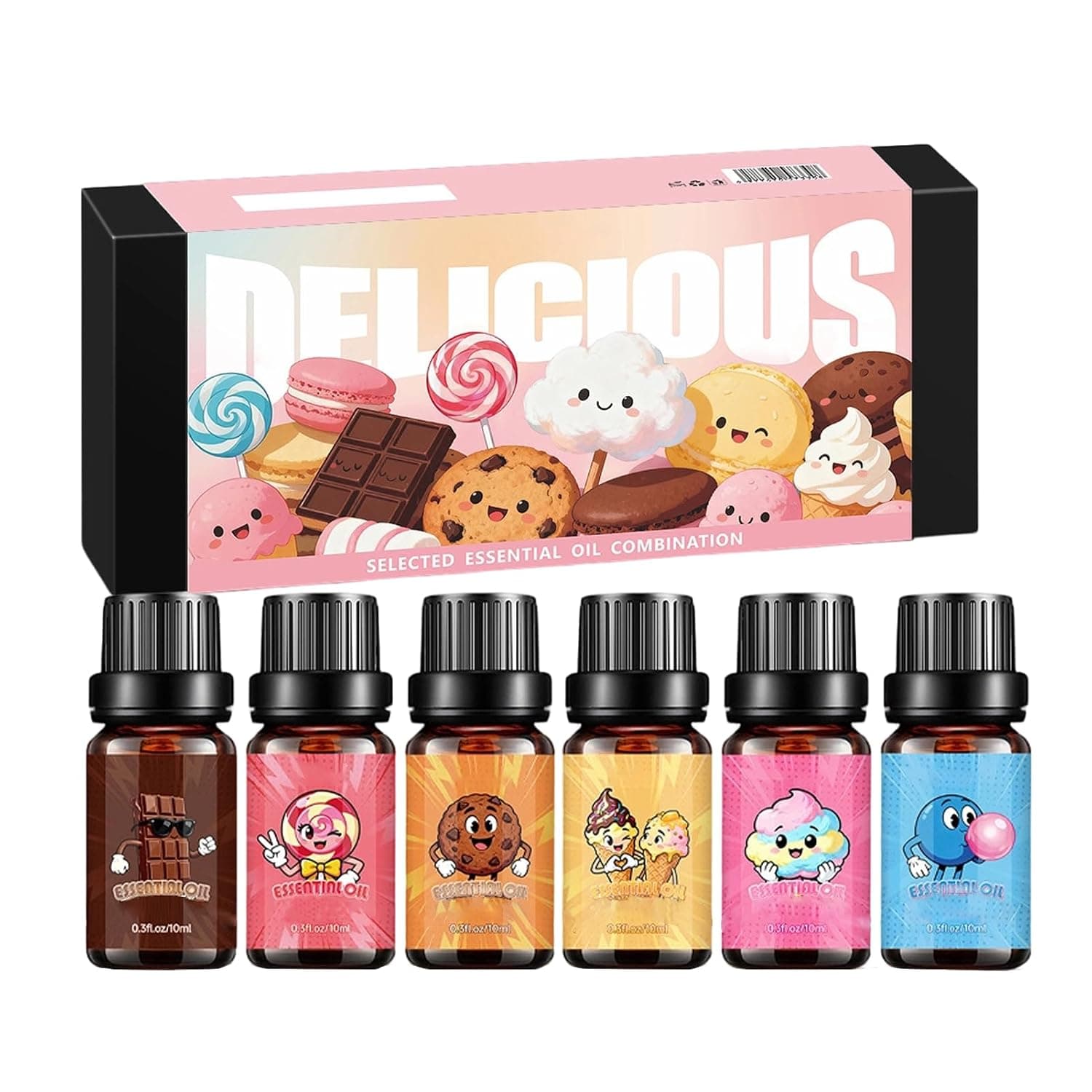 Oil for Diffuser 6 Pieces Candy Scents Set | Scent Oil Set for Men Lady Skin Room House Dating Party Soap Bath Ball
